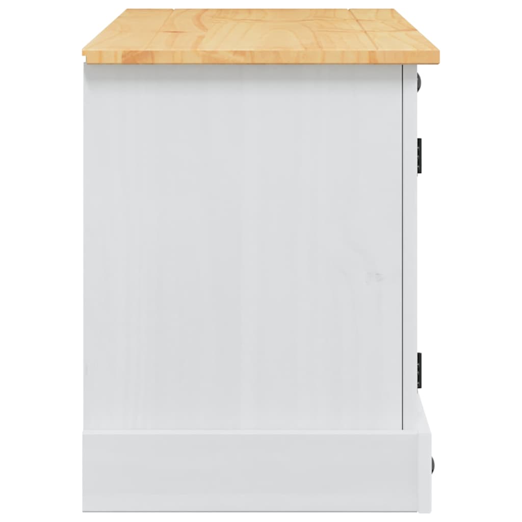 TV Cabinet Corona White 100 x 40 x 52 cm Solid Pine Wood