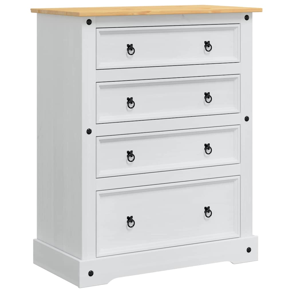 Storage Chests Corona White 92 x 48 x 114 cm Solid Pine Wood