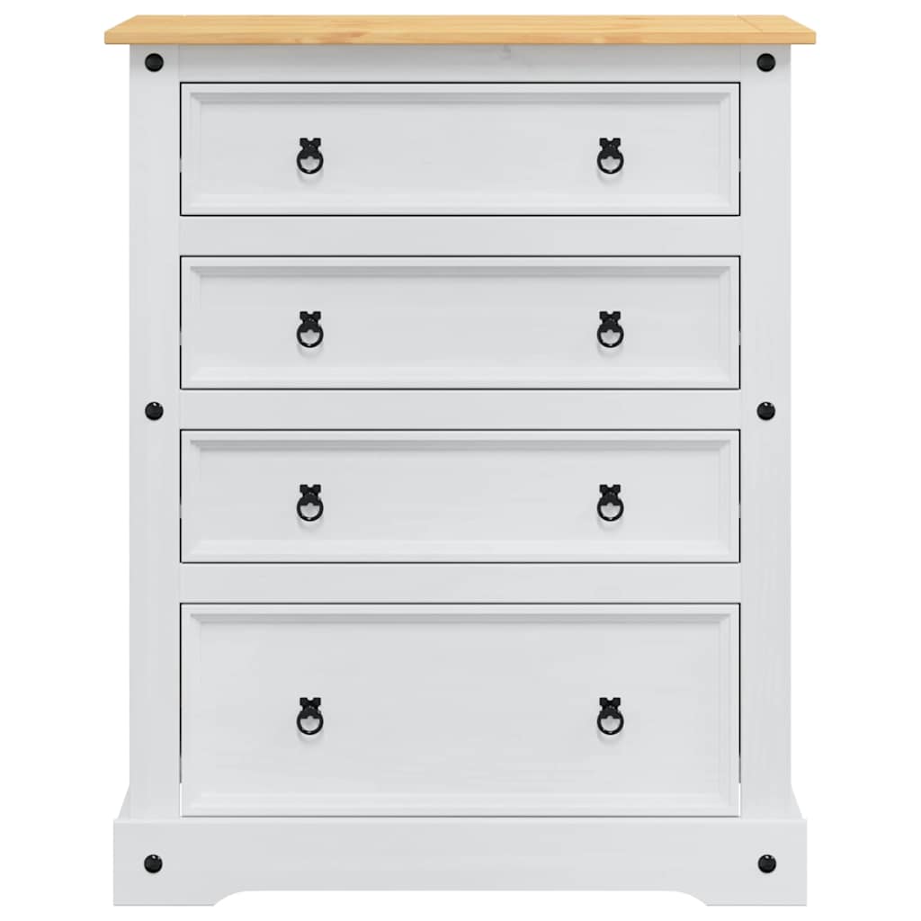 Storage Chests Corona White 92 x 48 x 114 cm Solid Pine Wood