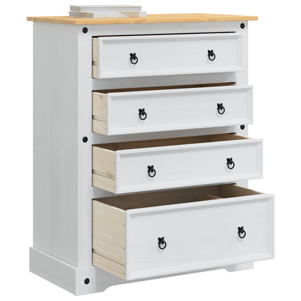 Storage Chests Corona White 92 x 48 x 114 cm Solid Pine Wood