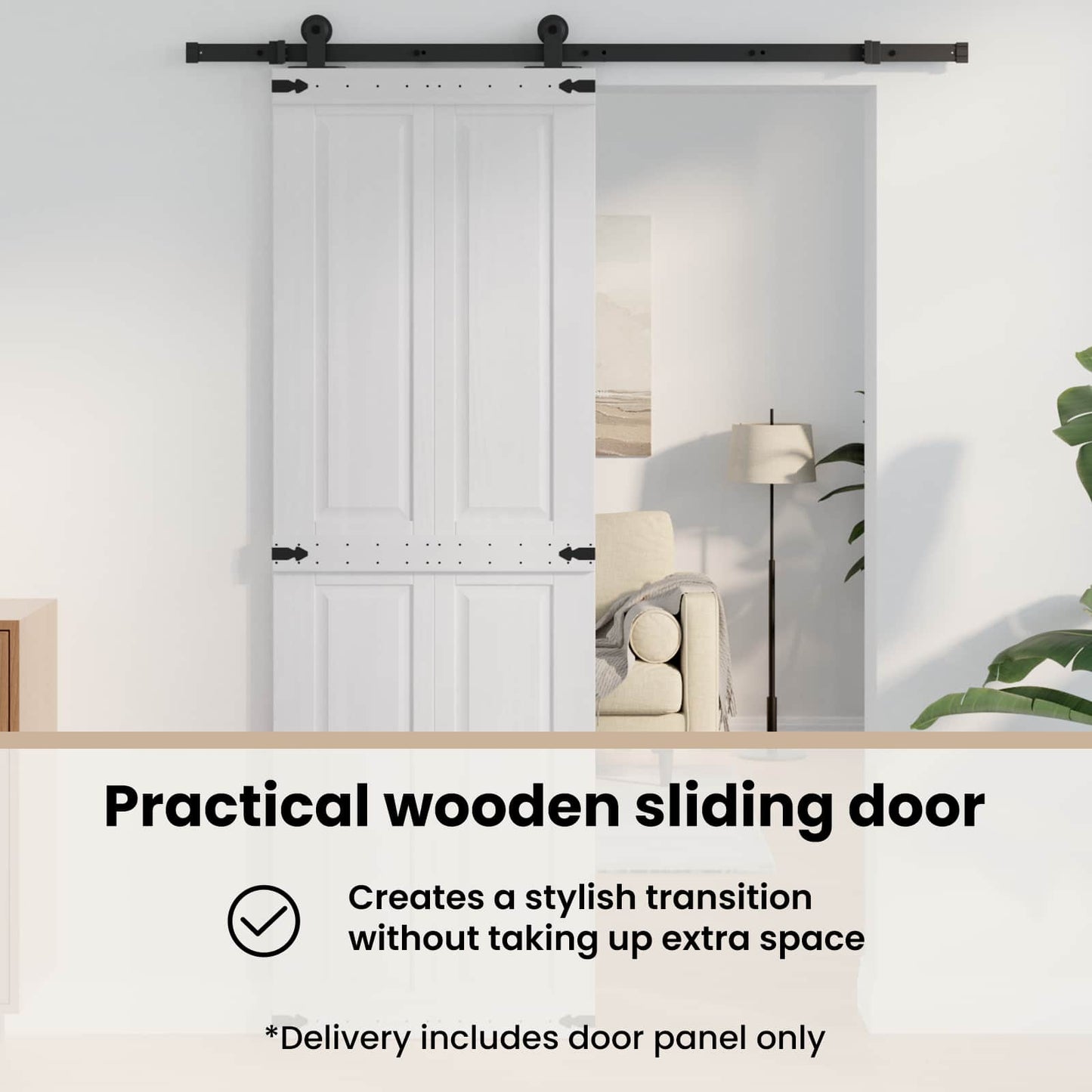 Barn Door Corona White 70 x 210 cm Solid Pine Wood