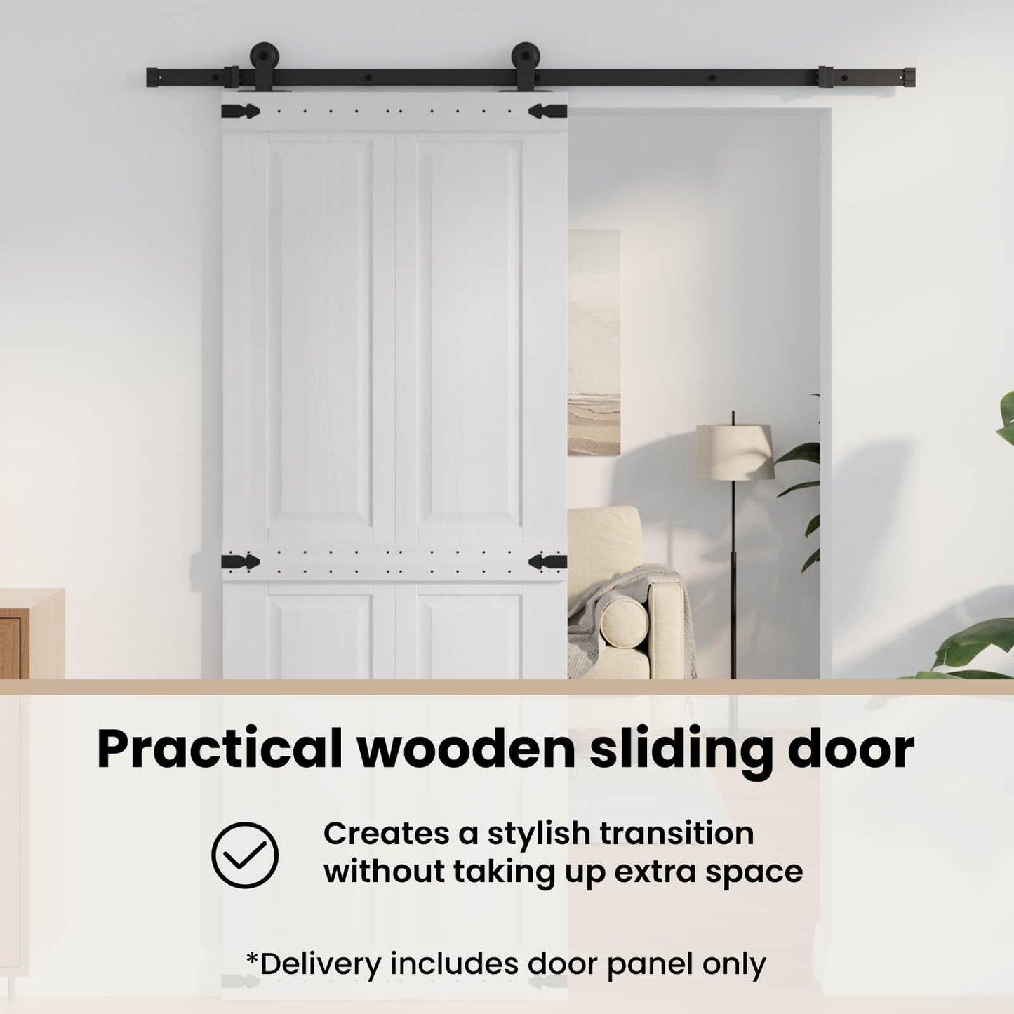 Barn Door Corona White 80 x 210 cm Solid Pine Wood