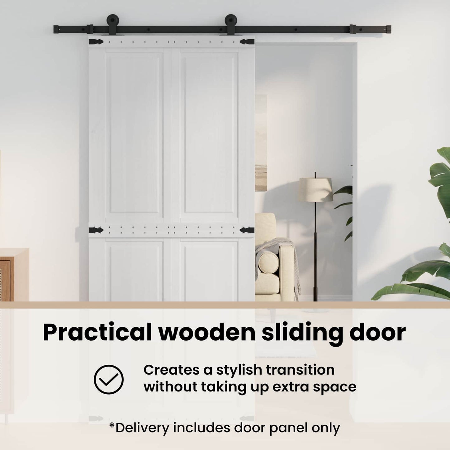 Barn Door Corona White 90 x 210 cm Solid Pine Wood