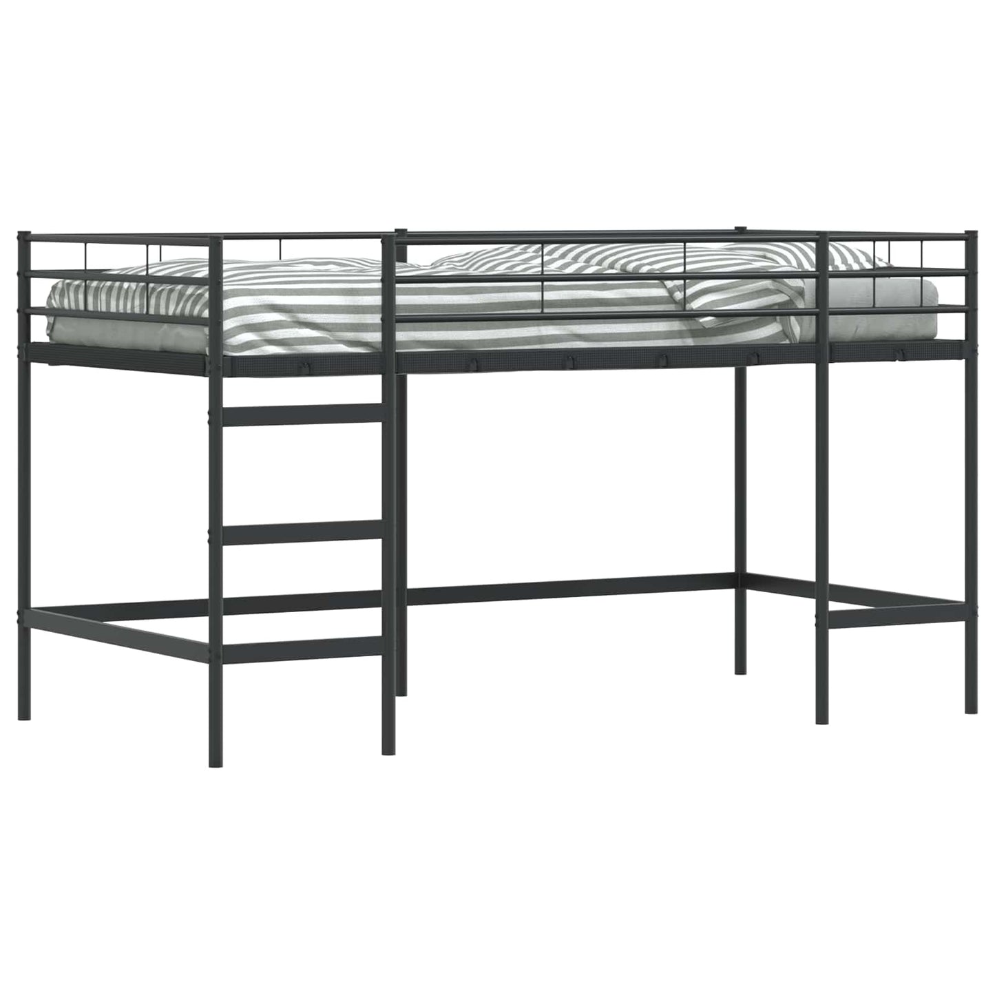 Kids'Loft Bed Frame Black 79.5 x 200 cm Steel