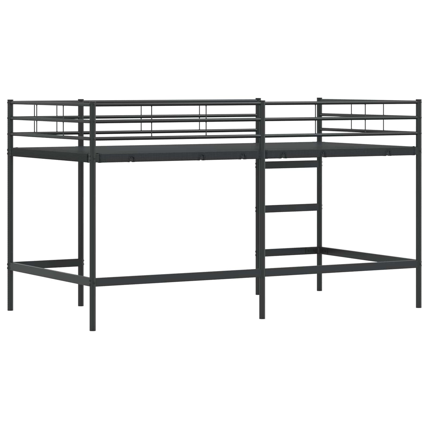 Kids'Loft Bed Frame Black 79.5 x 200 cm Steel