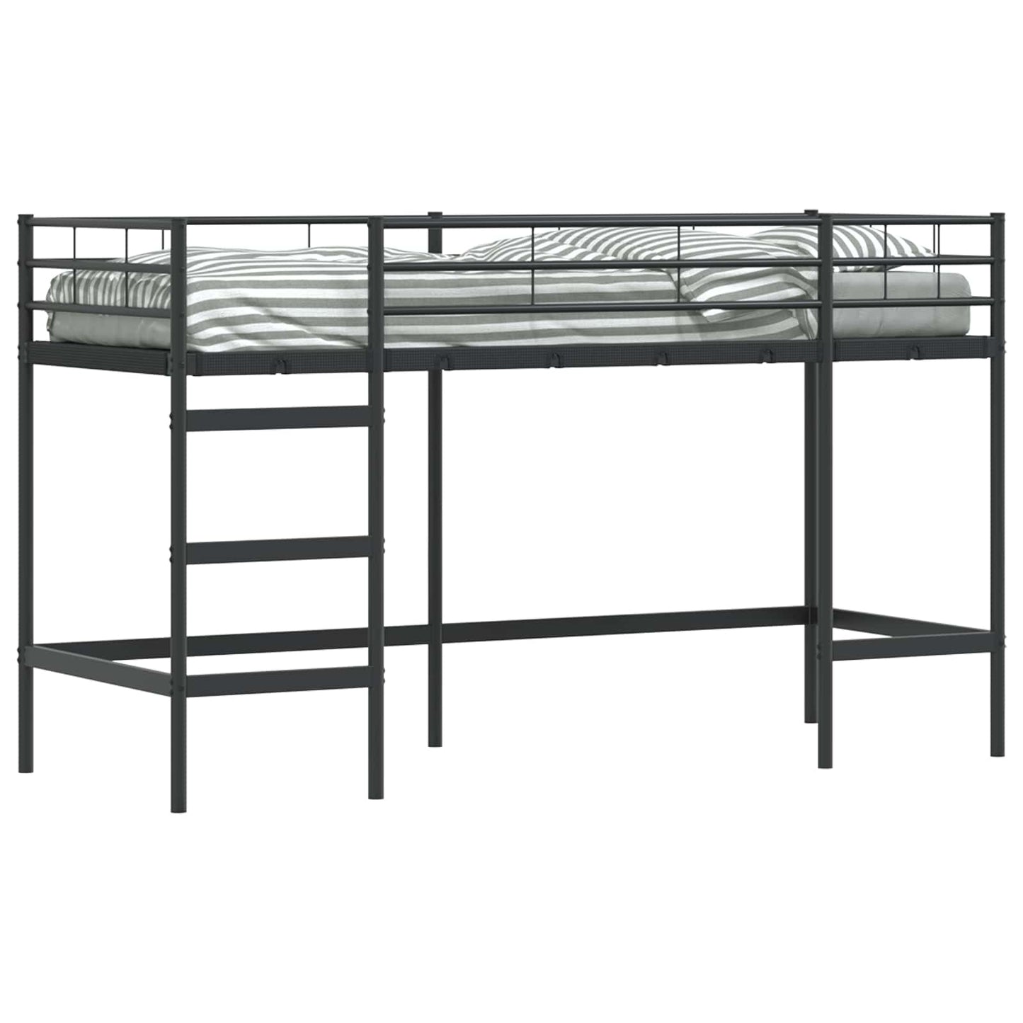 Kids'Loft Bed Frame Black 90 x 190 cm Steel