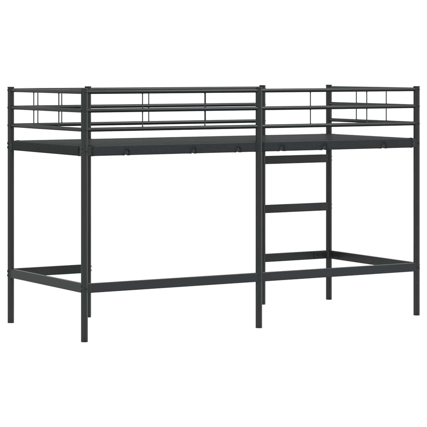 Kids'Loft Bed Frame Black 90 x 190 cm Steel