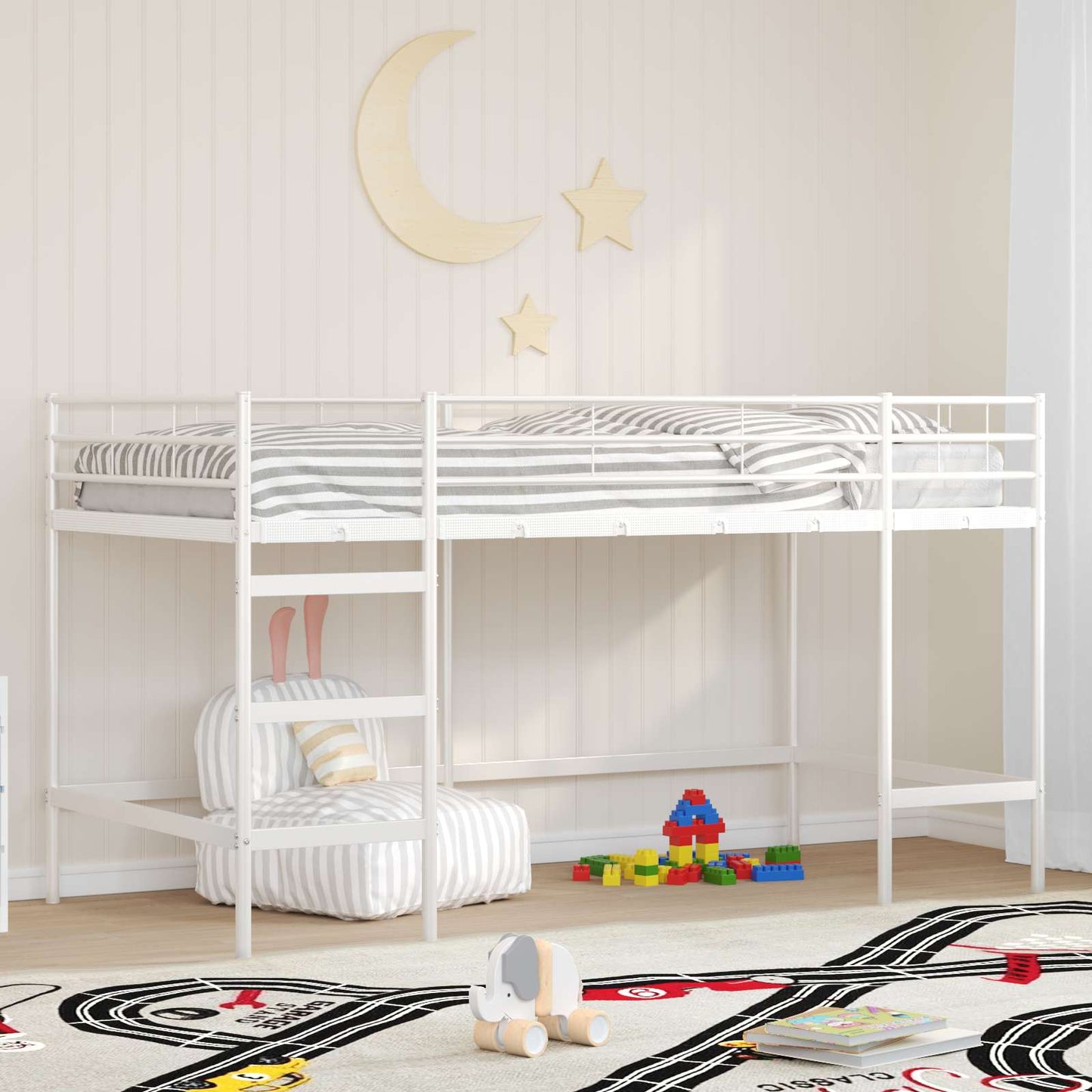 Kids'Loft Bed Frame White 79.5 x 200 cm Steel