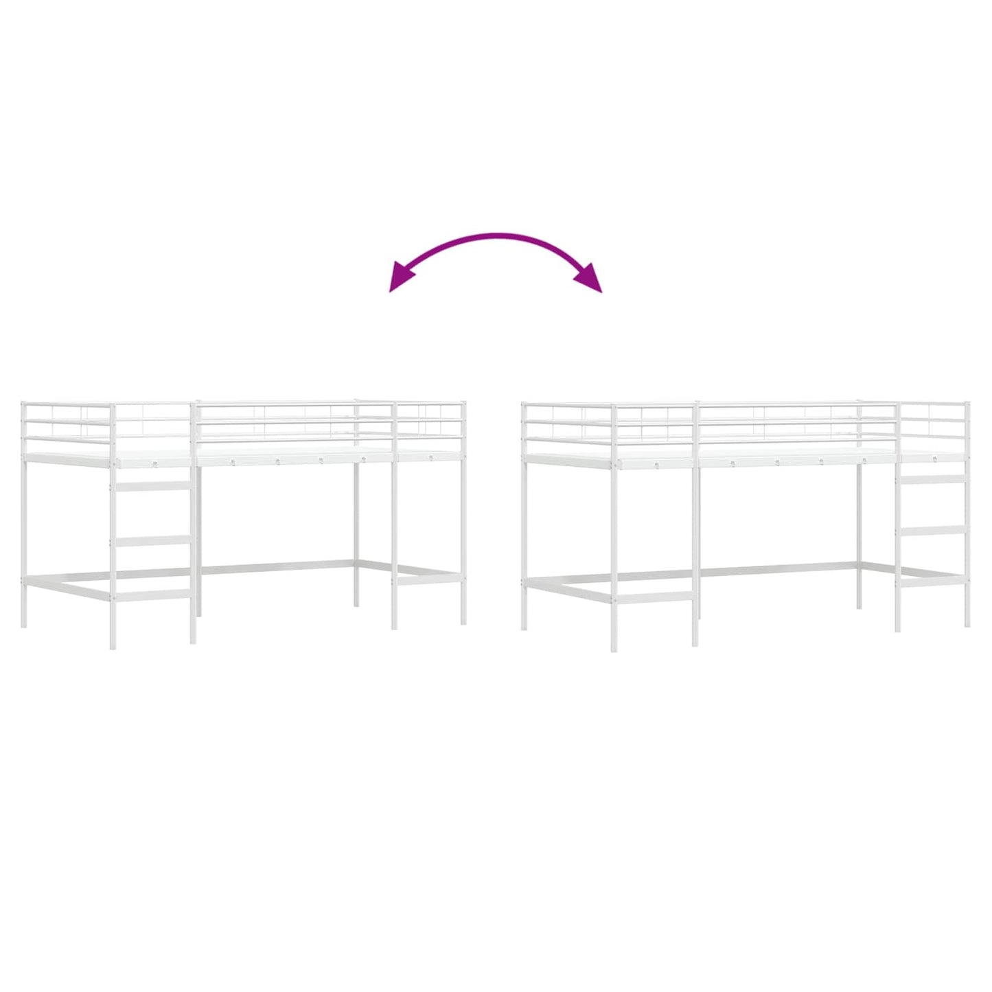 Kids'Loft Bed Frame White 79.5 x 200 cm Steel