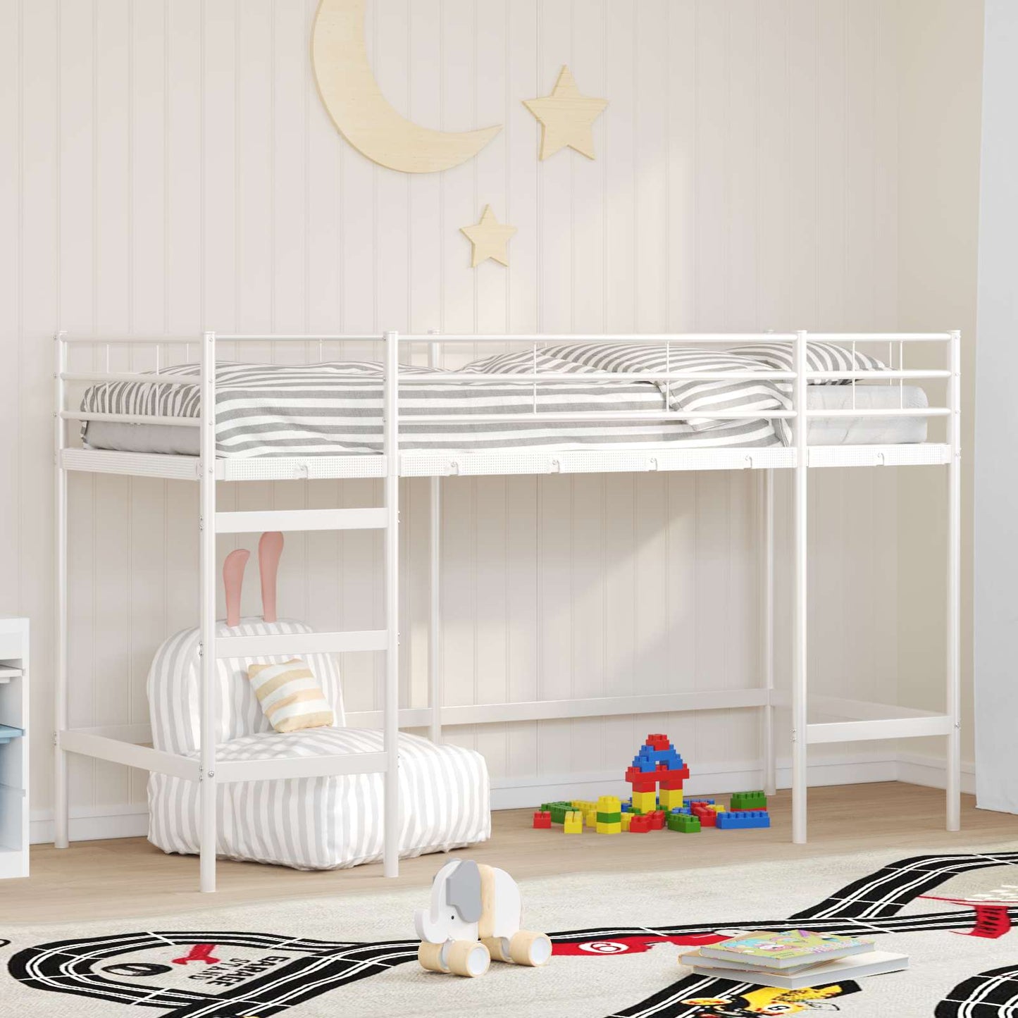 Kids'Loft Bed Frame White 90 x 190 cm Steel