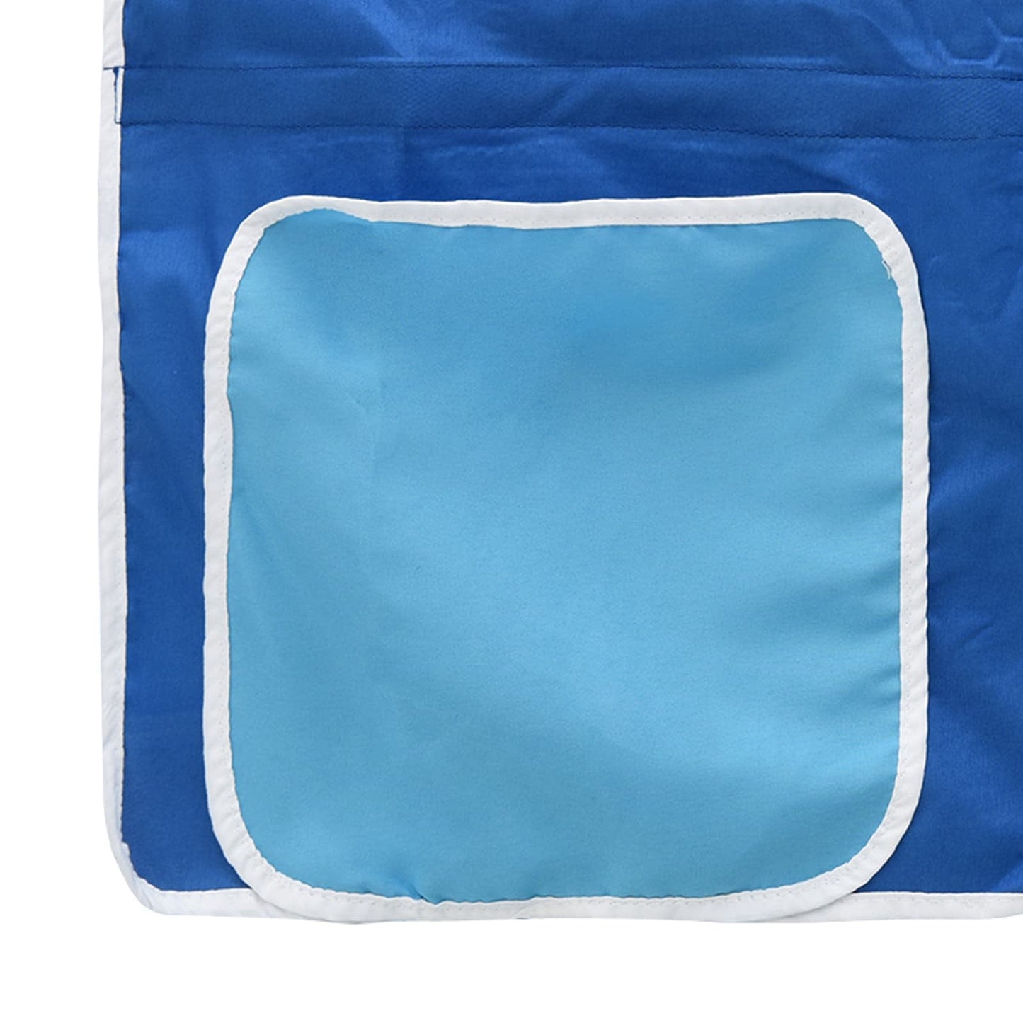 Kids'Loft Bed Frame with Curtains White and Blue 90 x 190 cm
