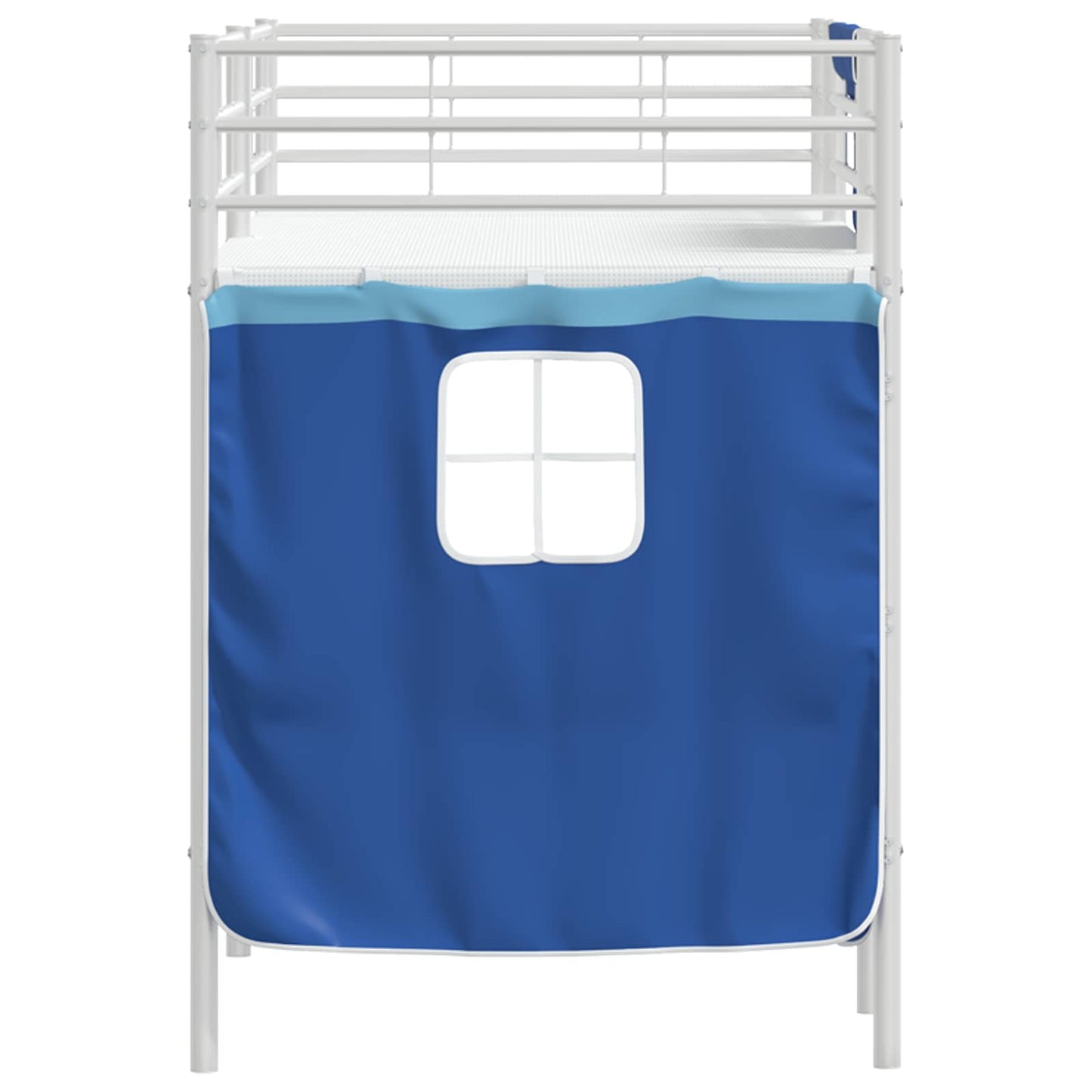 Kids'Loft Bed Frame with Curtains White and Blue 90 x 190 cm