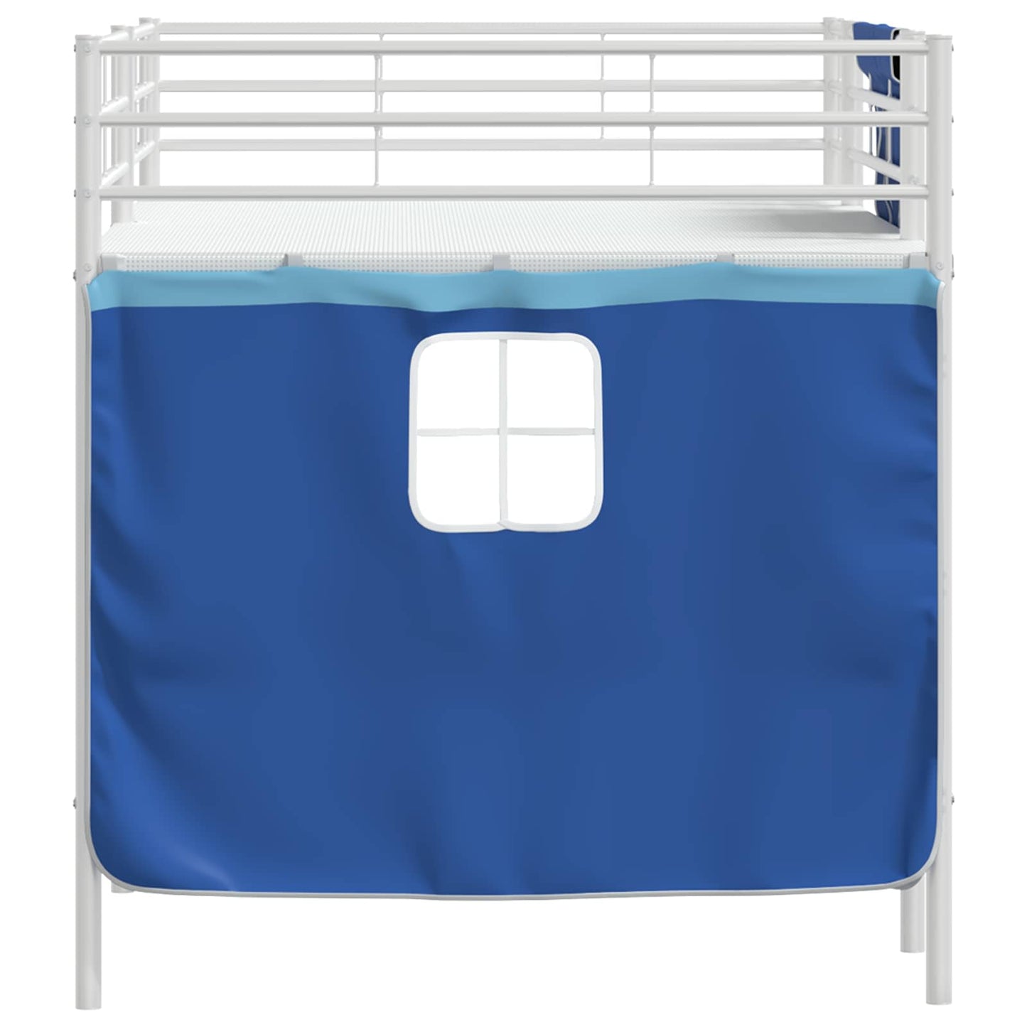 Kids'Loft Bed Frame with Curtains White and Blue 107 x 200 cm