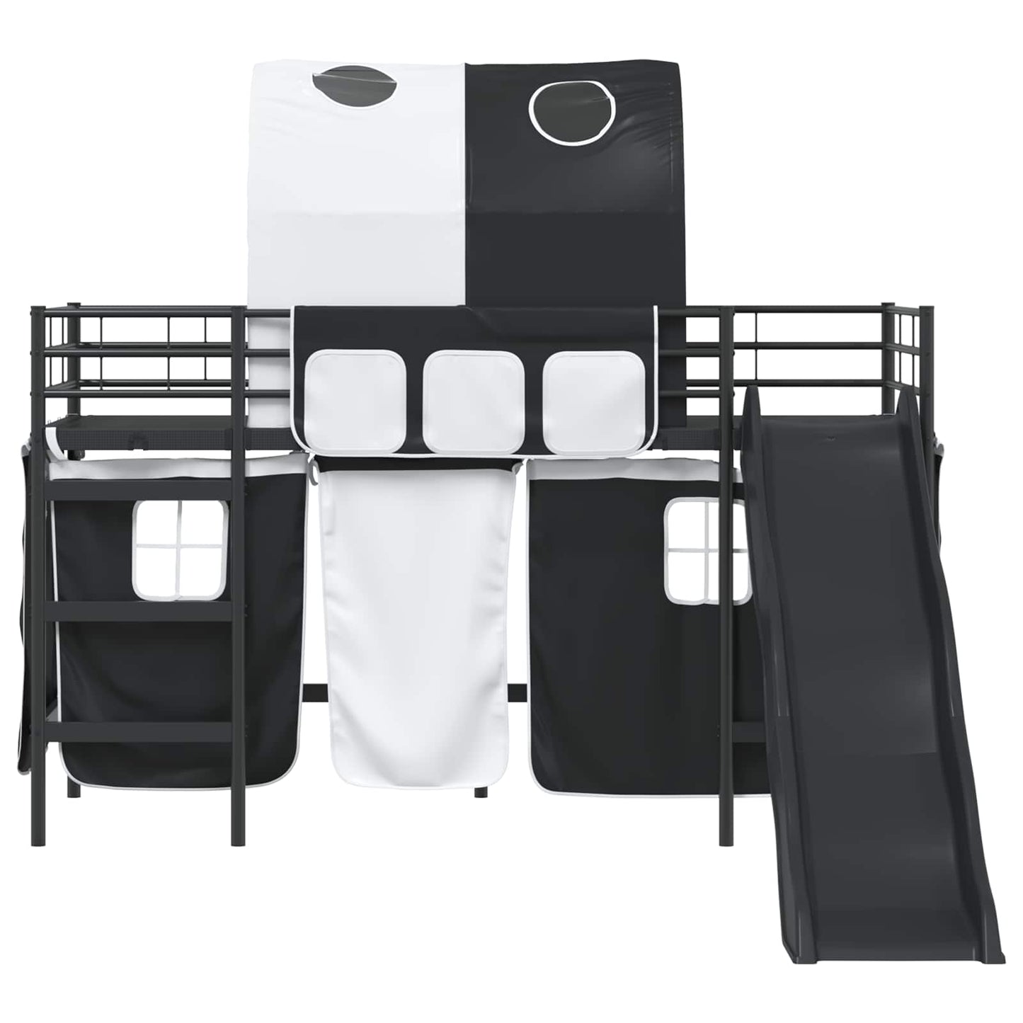 Kids'Loft Bed Frame Plain Black 75 x 190 cm Metal