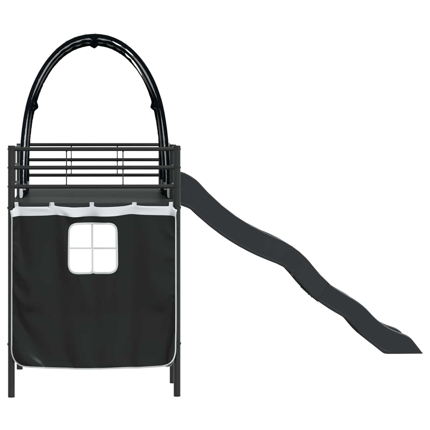 Kids'Loft Bed Frame Plain Black 75 x 190 cm Metal