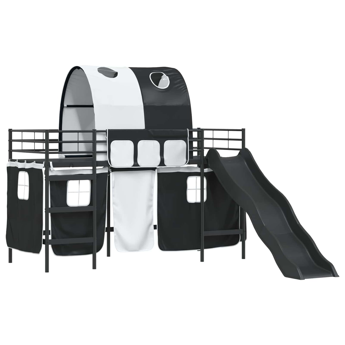 Kids'Loft Bed Frame Black 90 x 190 cm Metal