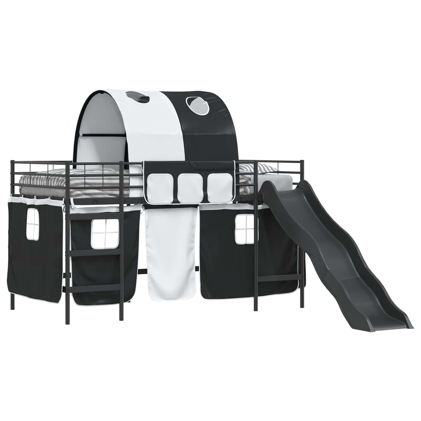 Kids'Loft Bed Frame Black 100 x 200 cm Metal