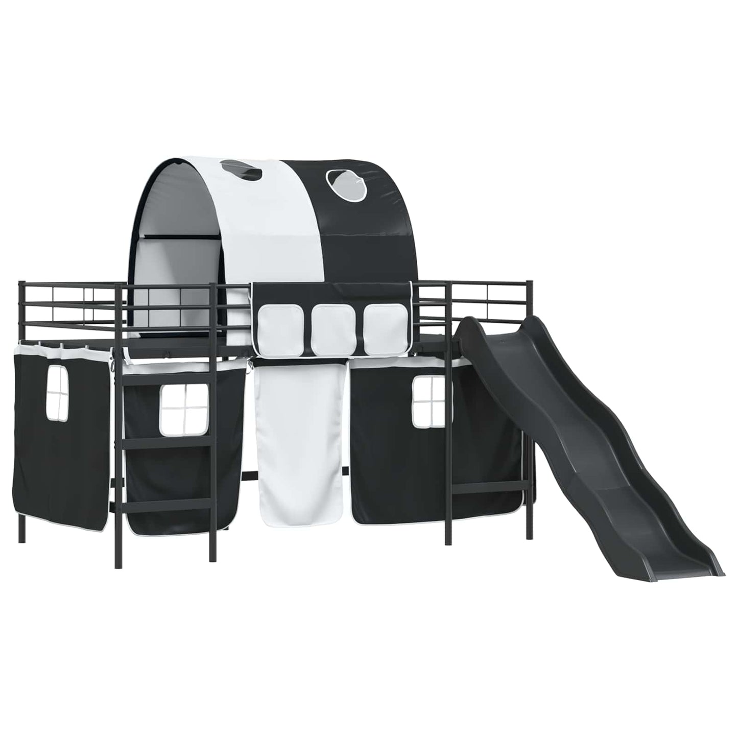 Kids'Loft Bed Frame Black 100 x 200 cm Metal