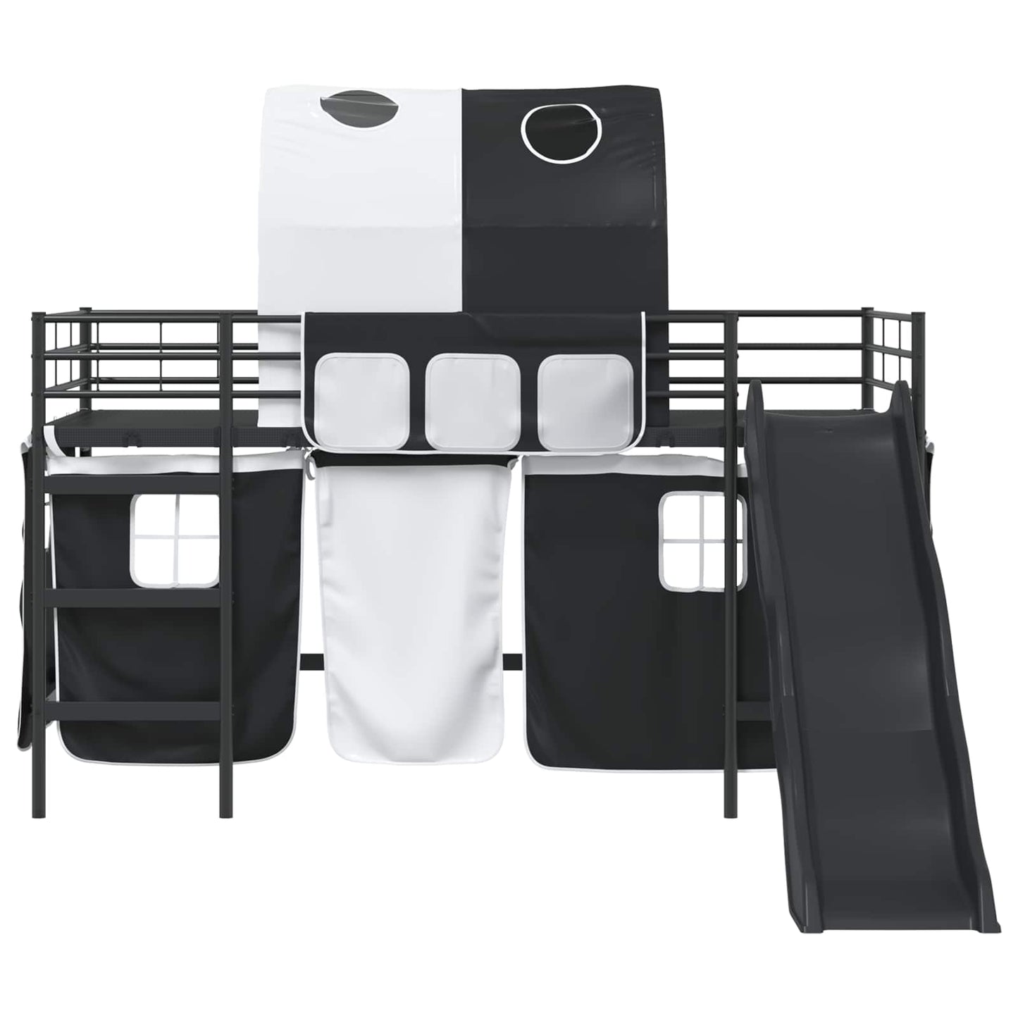 Kids'Loft Bed Frame Black 100 x 200 cm Metal