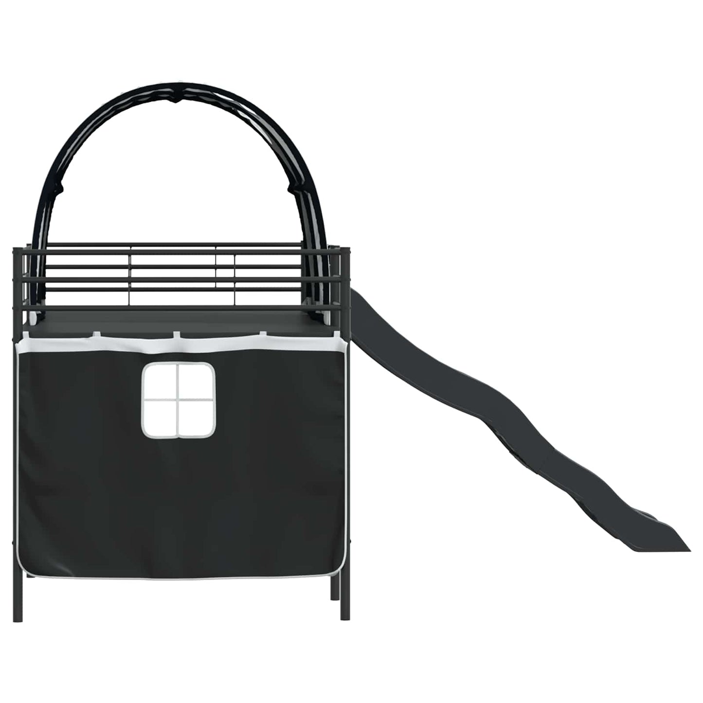 Kids'Loft Bed Frame Black 100 x 200 cm Metal