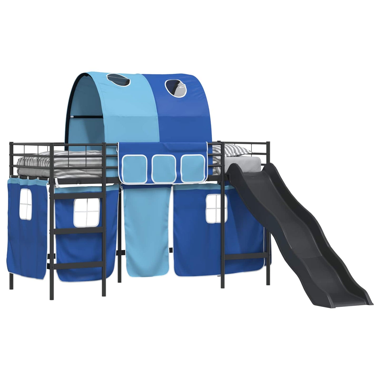 Kids'Loft Bed Frame Black and Blue 75 x 190 cm Metal