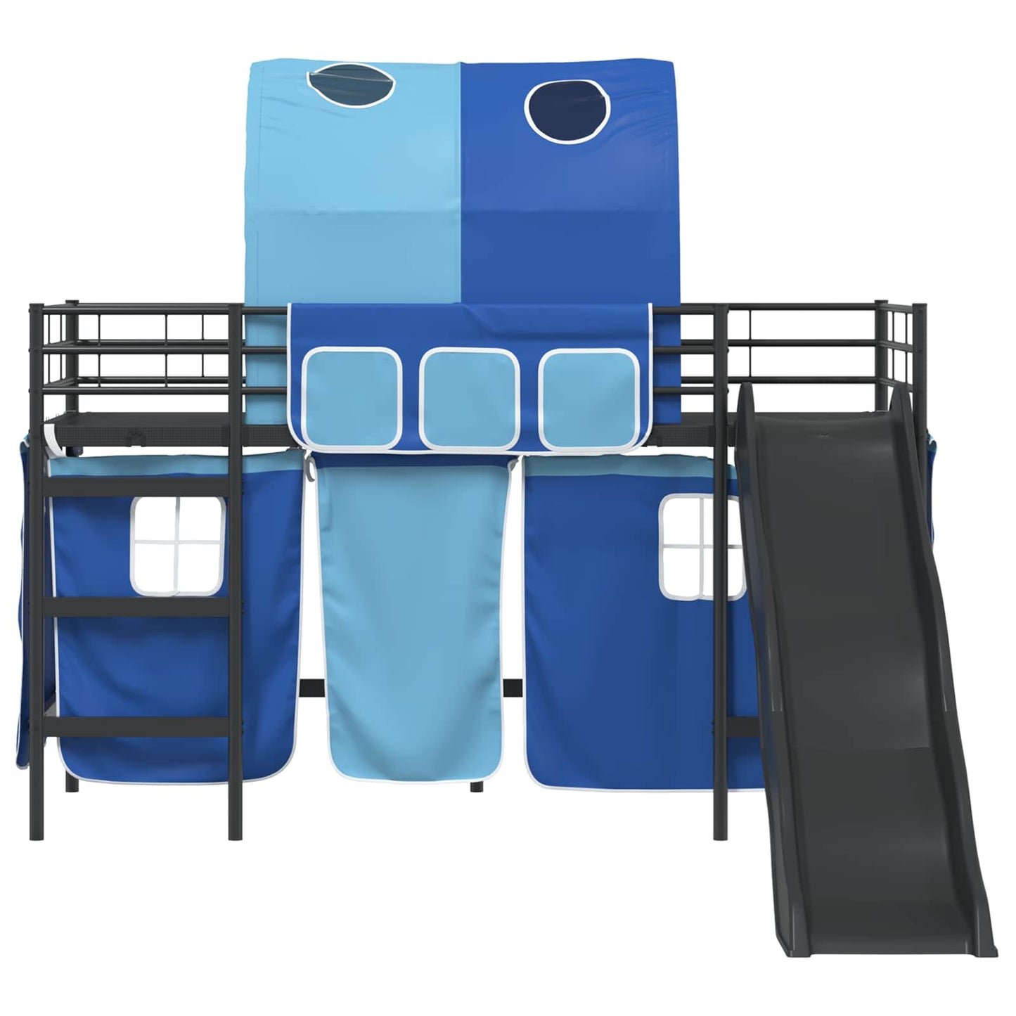 Kids'Loft Bed Frame Black and Blue 75 x 190 cm Metal