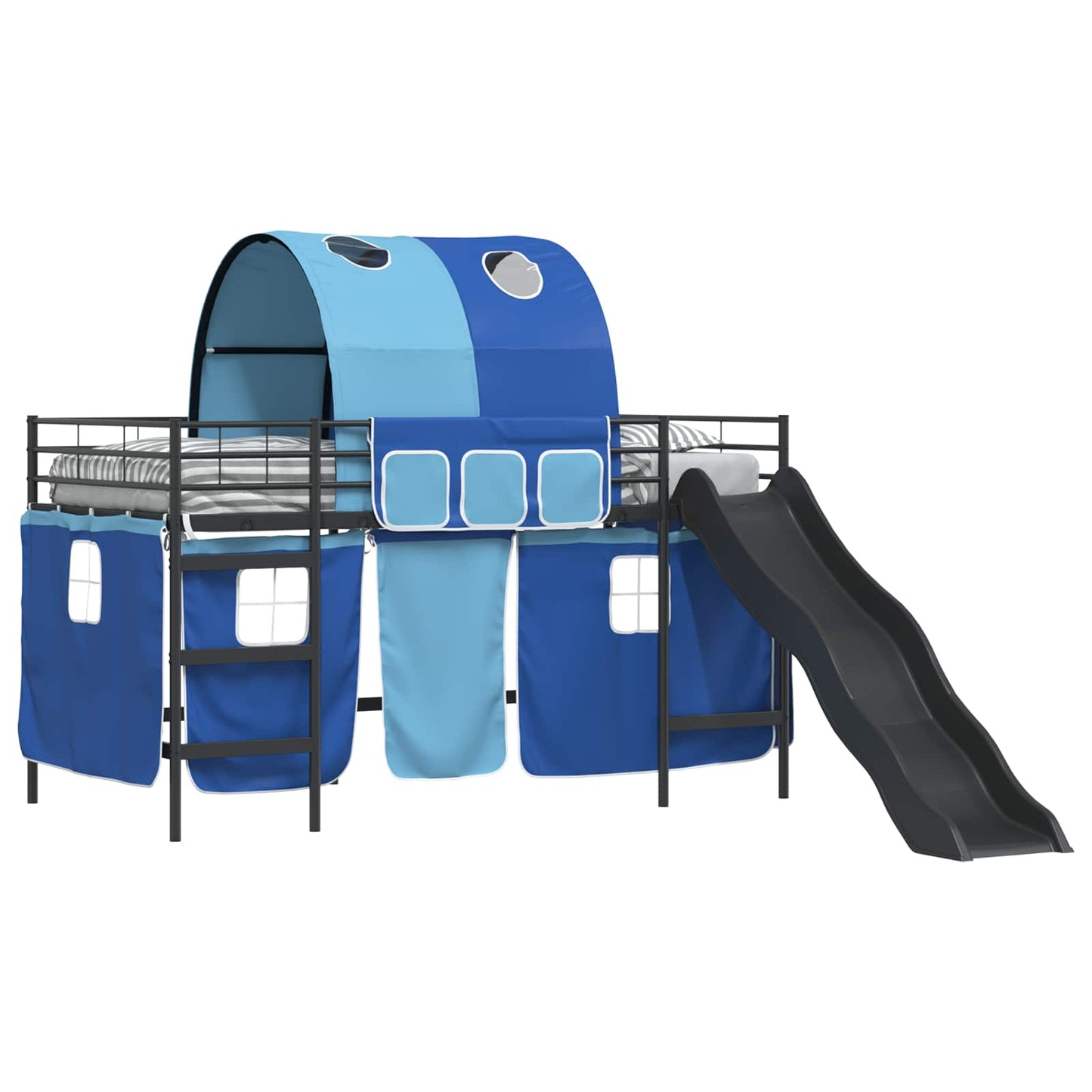 Kids'Loft Bed Frame Black and Blue 107 x 200 cm Metal