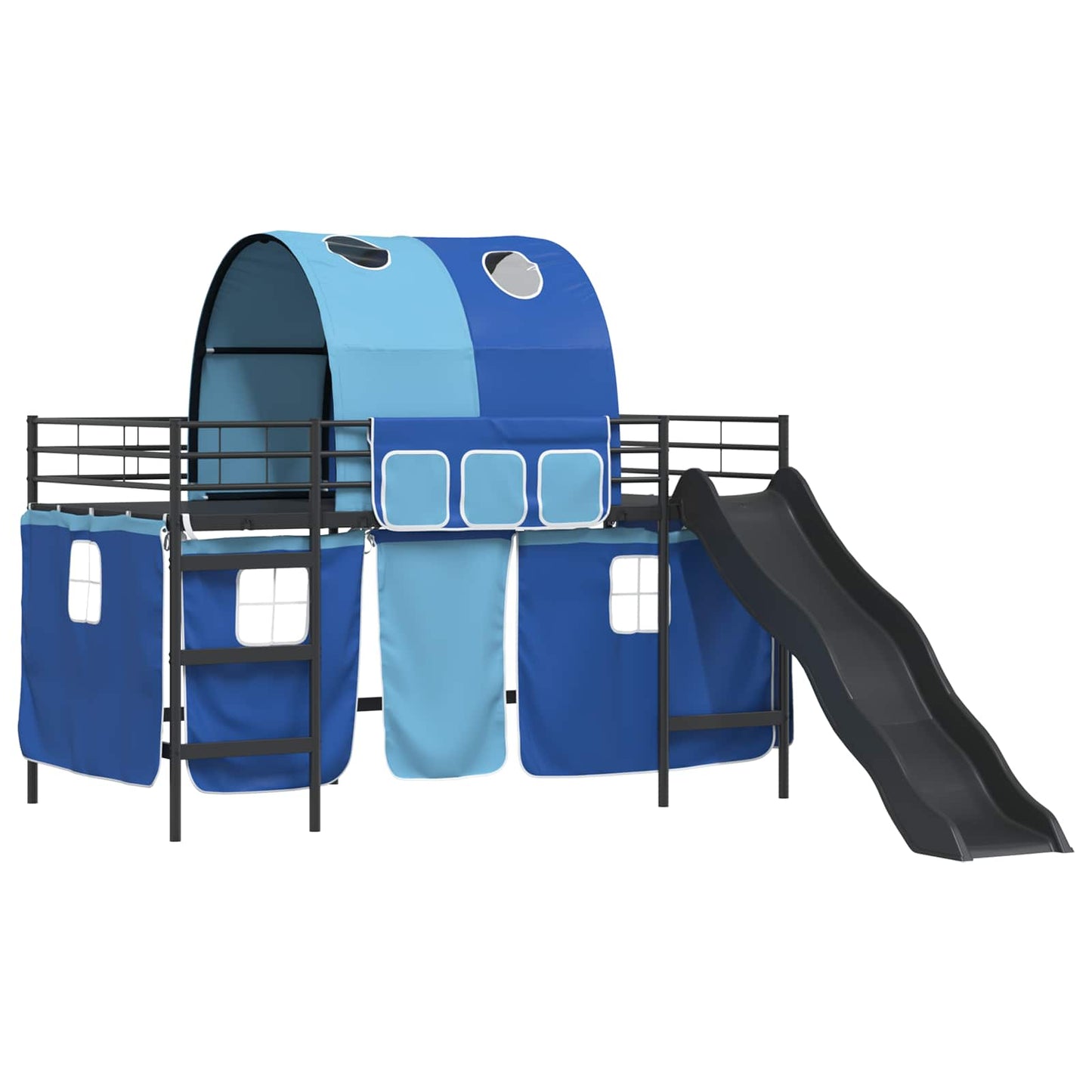 Kids'Loft Bed Frame Black and Blue 107 x 200 cm Metal