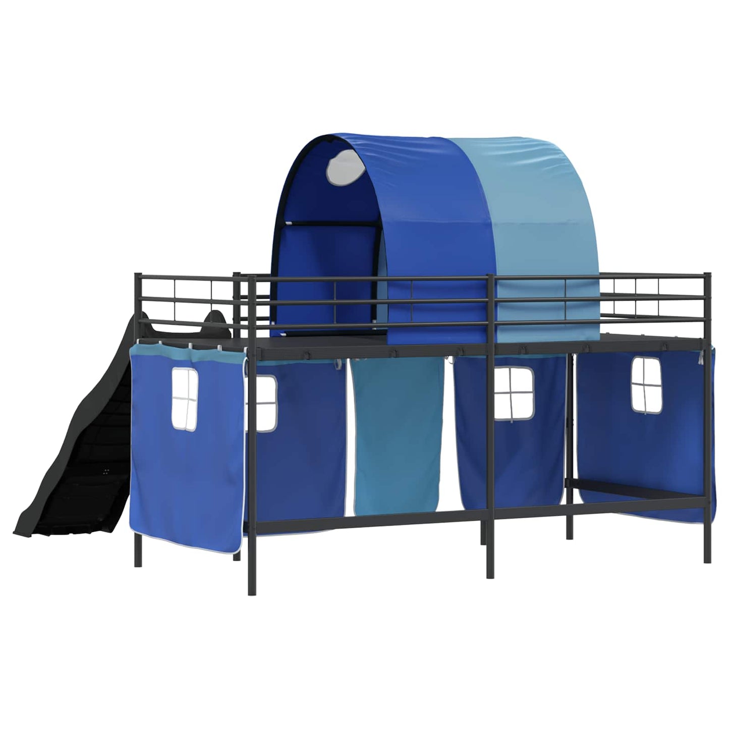 Kids'Loft Bed Frame Black and Blue 107 x 200 cm Metal