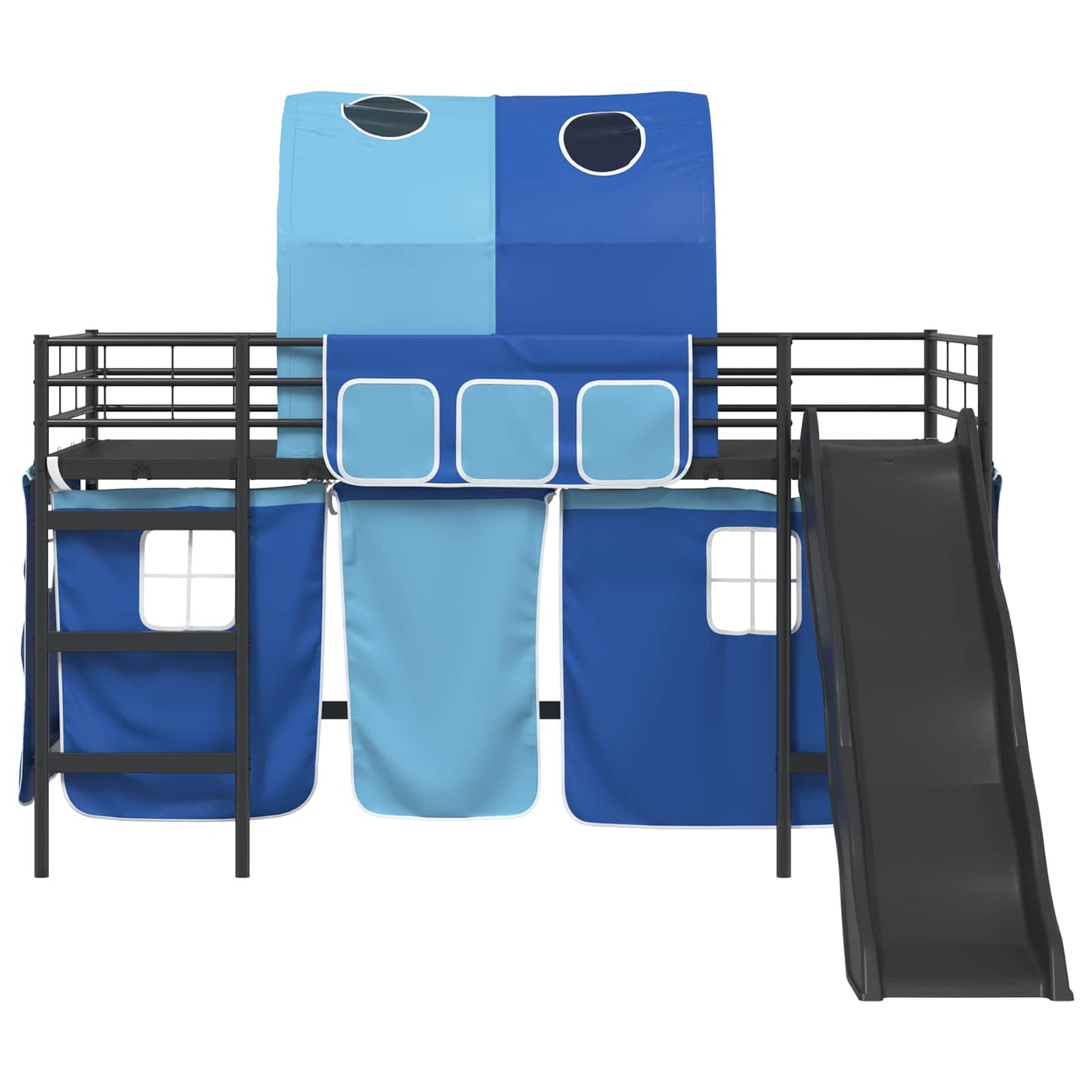 Kids'Loft Bed Frame Black and Blue 107 x 200 cm Metal