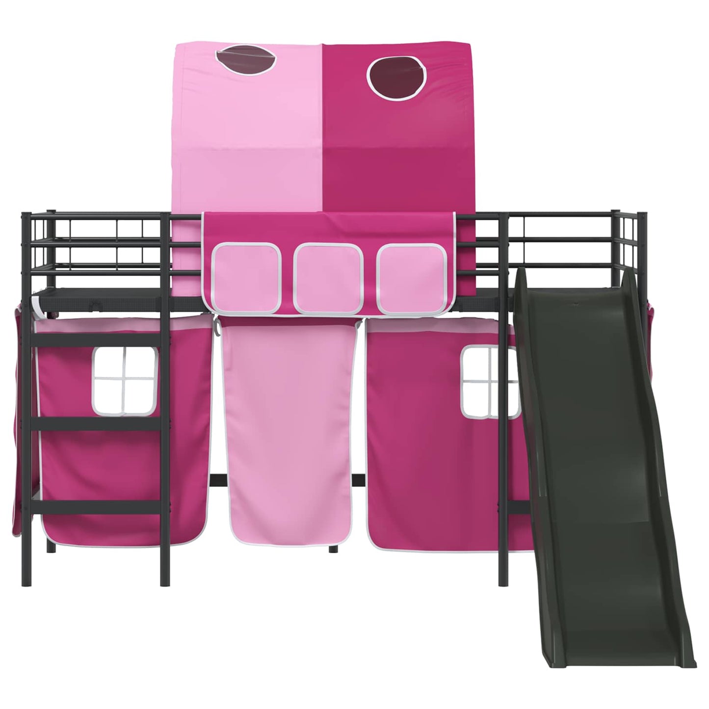 Kids'Loft Bed Frame Black and Pink 75 x 190 cm Metal