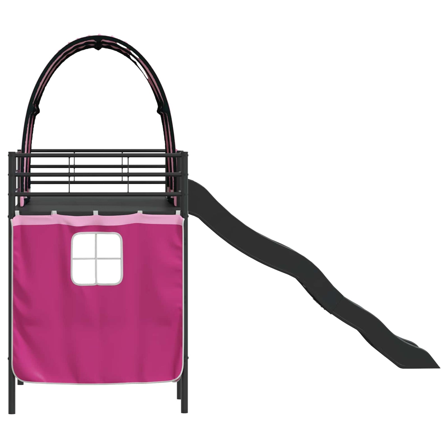 Kids'Loft Bed Frame Black and Pink 100 x 190 cm Metal