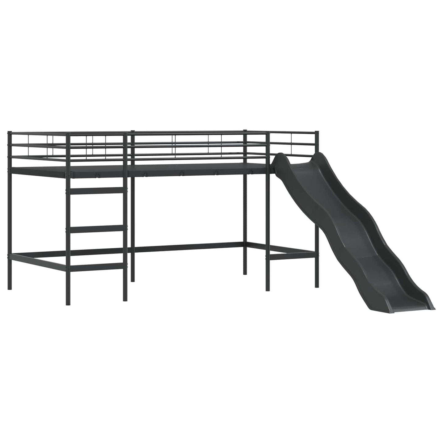 Kids'Loft Bed Frame Black and Pink 107 x 200 cm Metal