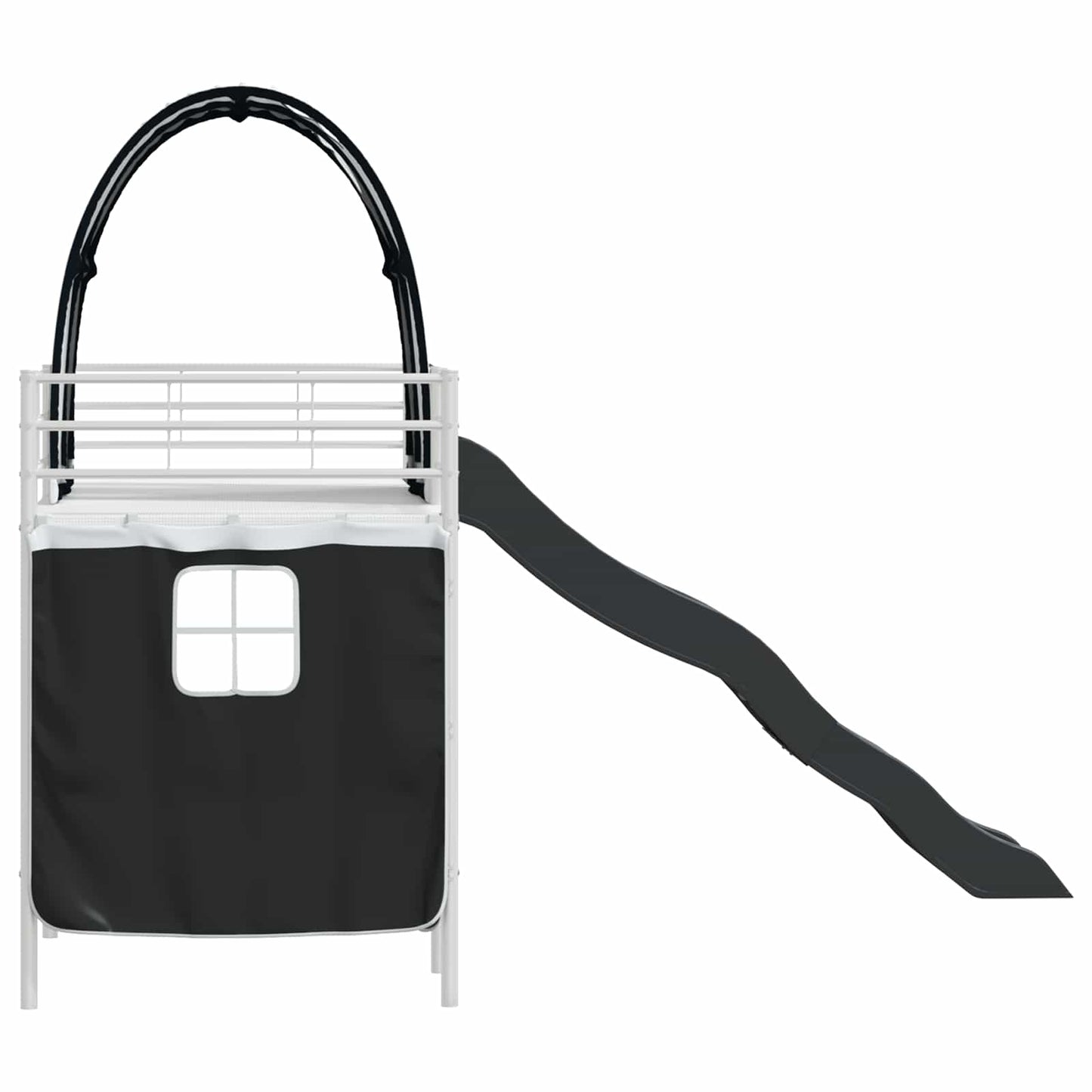 Kids'Loft Bed Frame White and Black 75 x 190 cm Metal