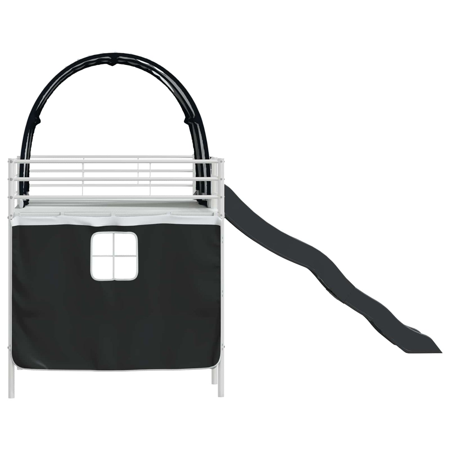 Kids'Loft Bed Frame White and Black 107 x 200 cm Metal