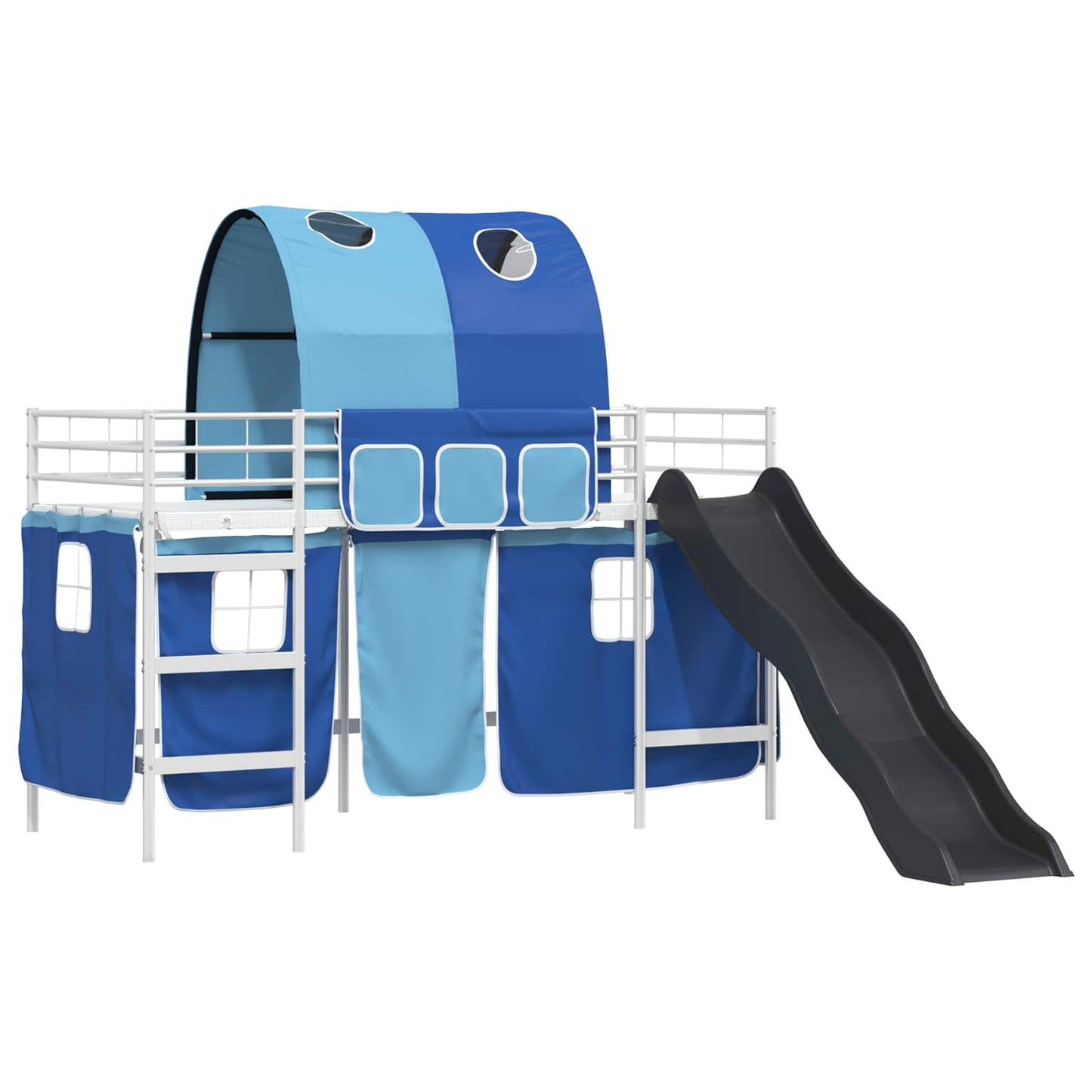 Kids'Loft Bed Frame White and Blue 75 x 190 cm Metal
