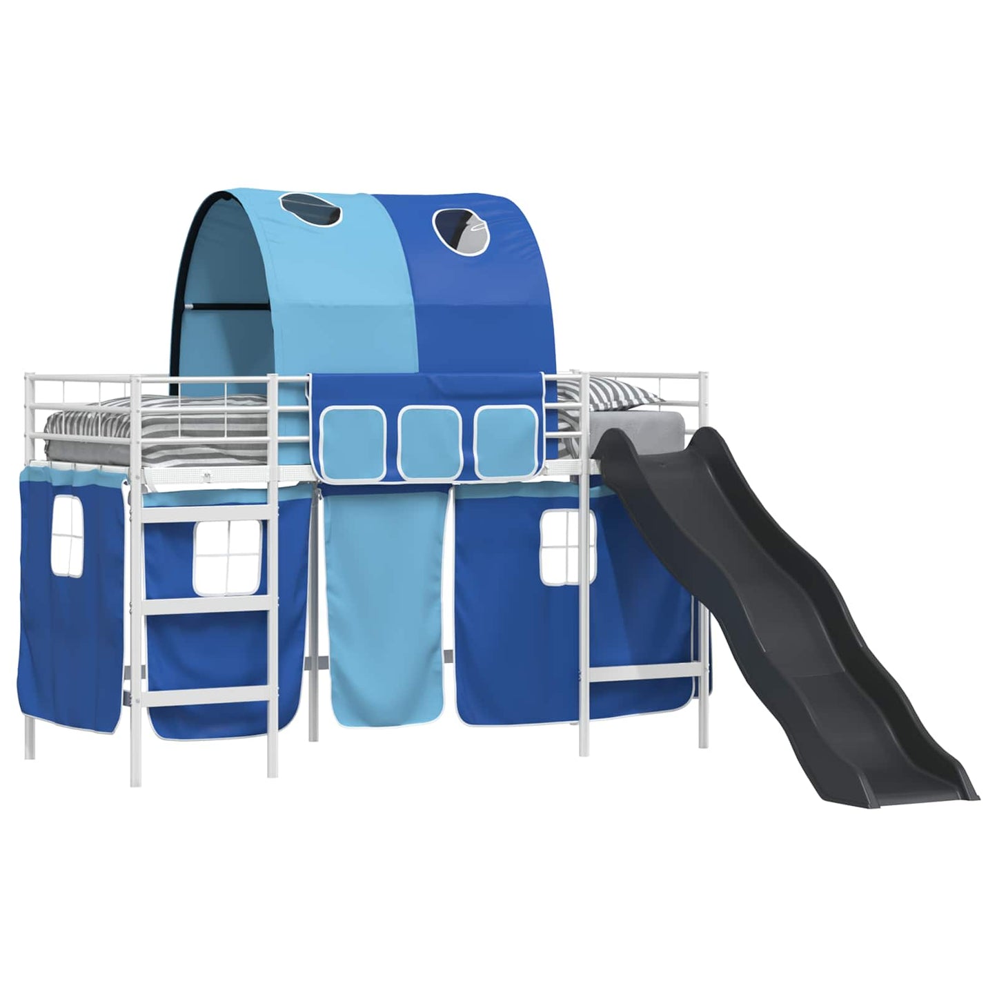 Kids'Loft Bed Frame White and Blue 100 x 190 cm Metal