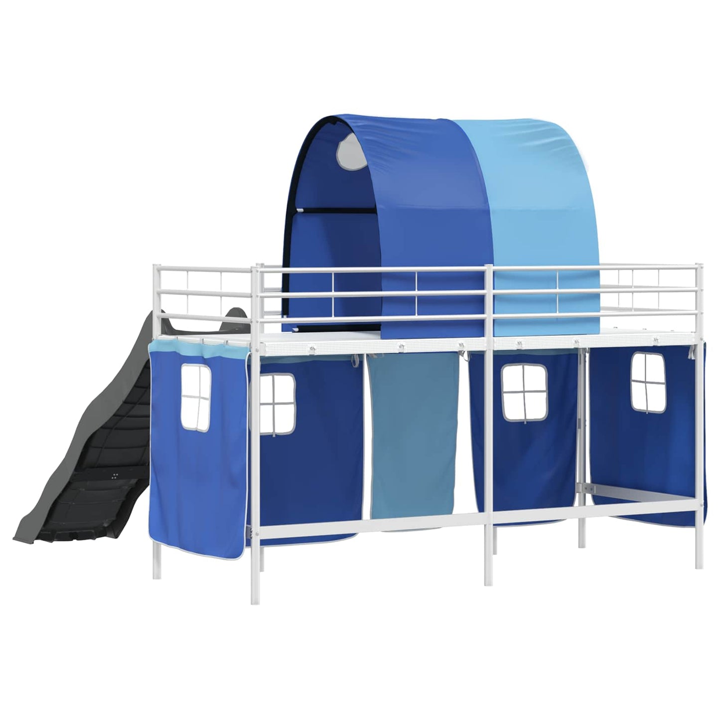 Kids'Loft Bed Frame White and Blue 100 x 190 cm Metal