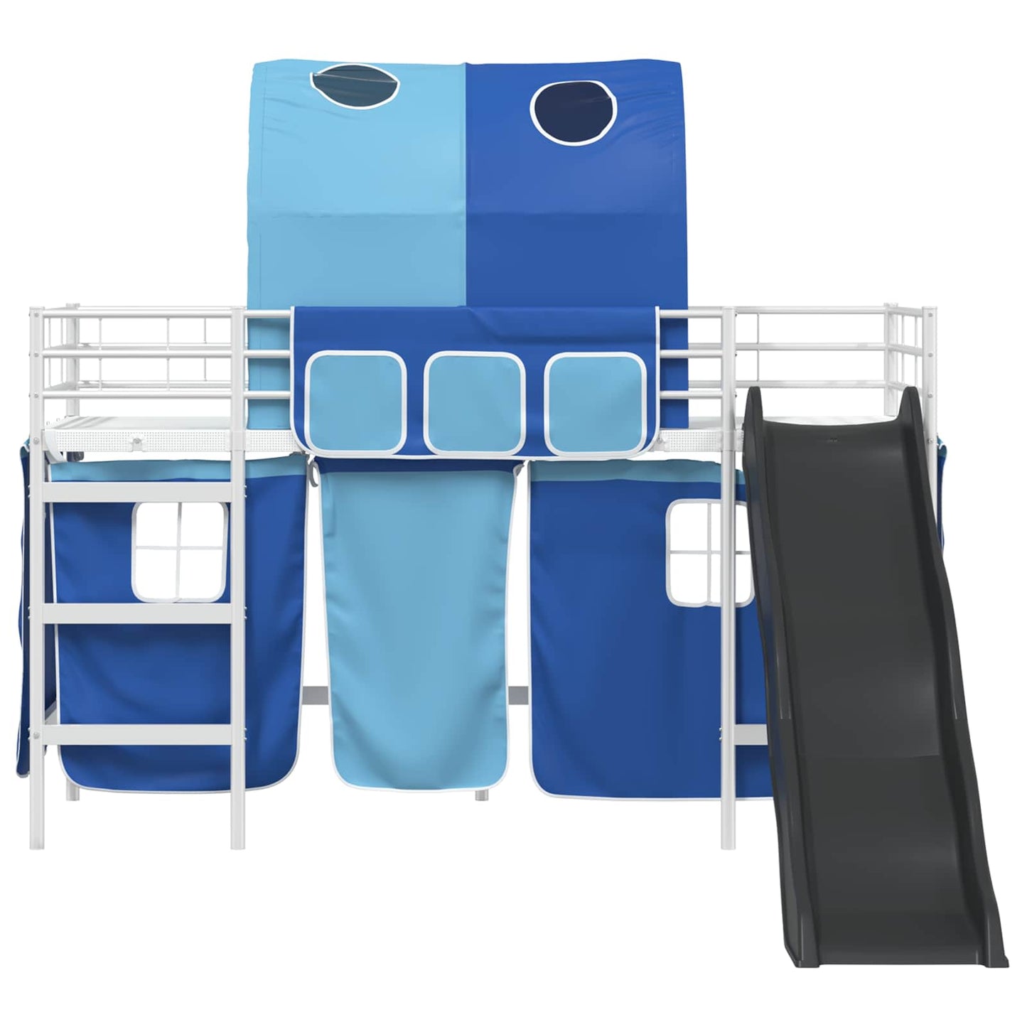 Kids'Loft Bed Frame White and Blue 100 x 190 cm Metal