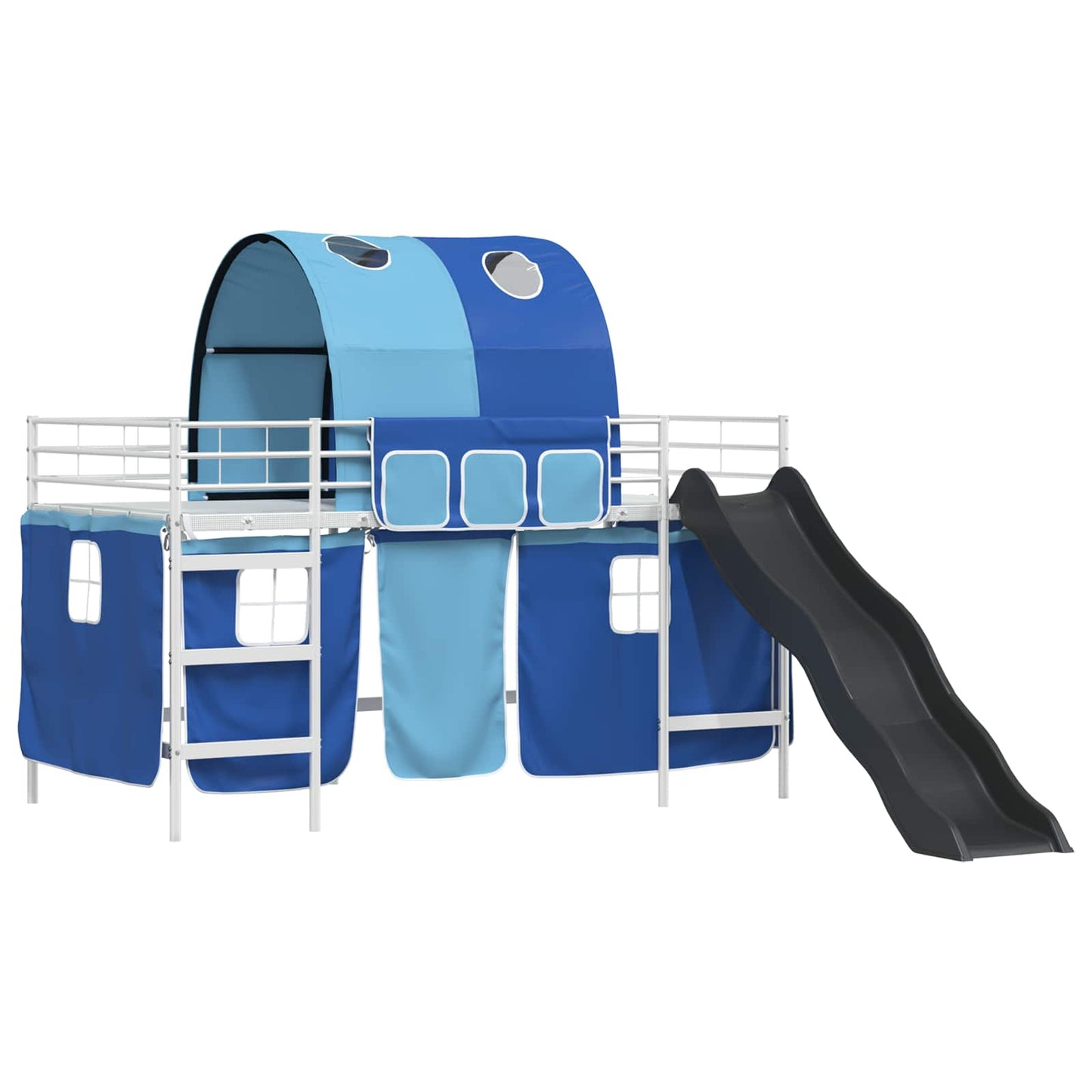 Kids'Loft Bed Frame White and Blue 100 x 200 cm Metal