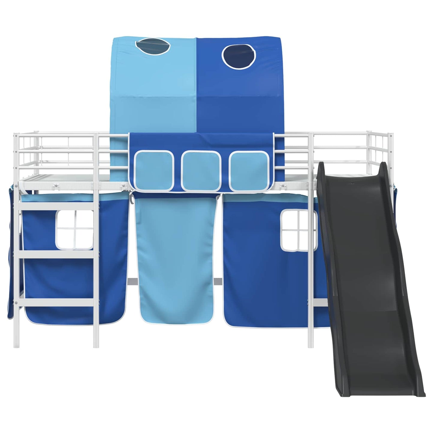 Kids'Loft Bed Frame White and Blue 100 x 200 cm Metal
