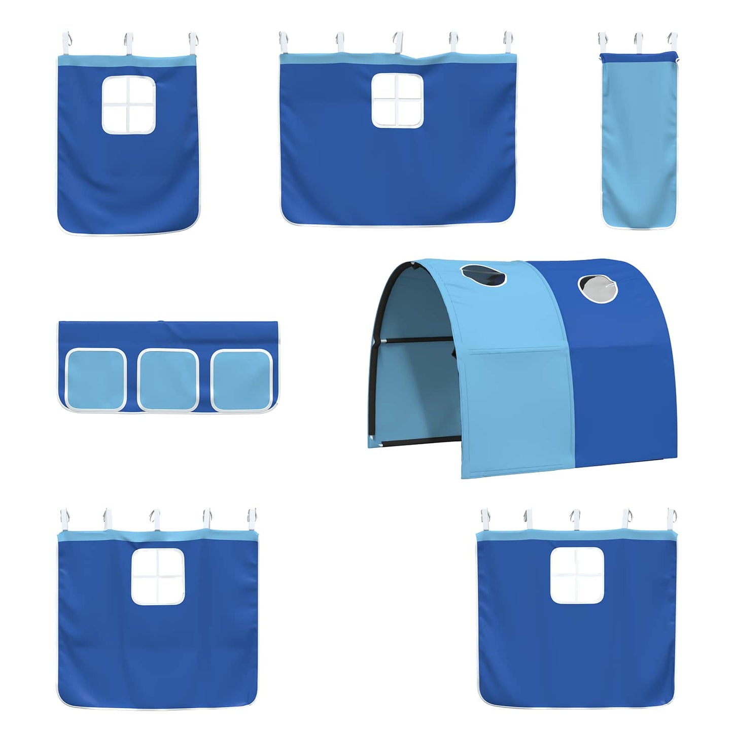 Kids'Loft Bed Frame White and Blue 100 x 200 cm Metal
