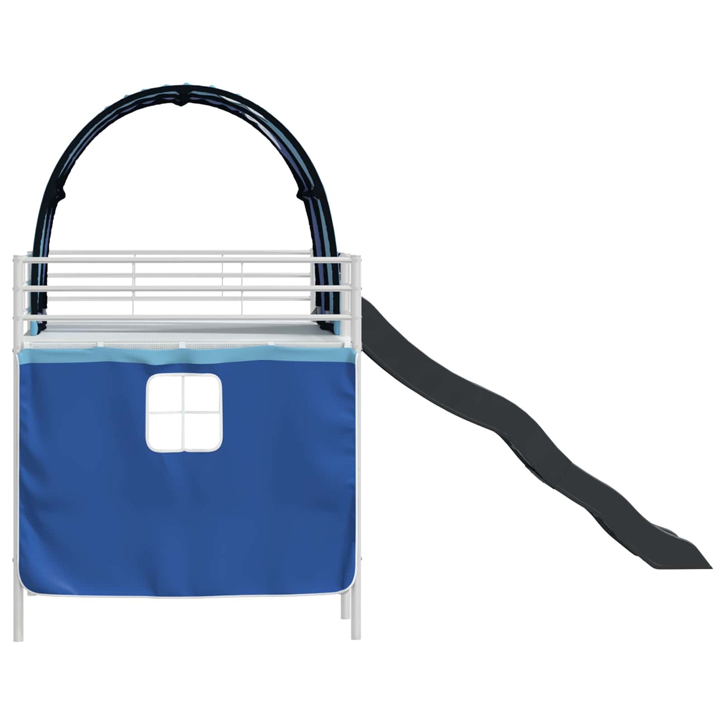 Kids'Loft Bed Frame White and Blue 100 x 200 cm Metal