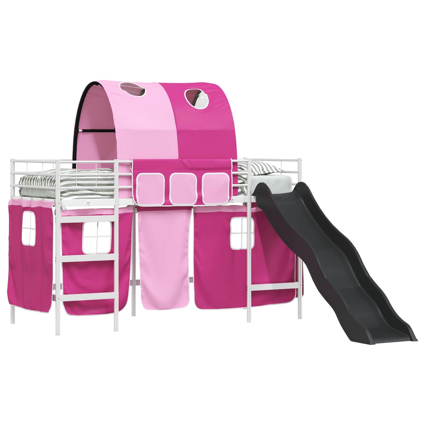 Kids'Loft Bed Frame White and Pink 90 x 190 cm Metal