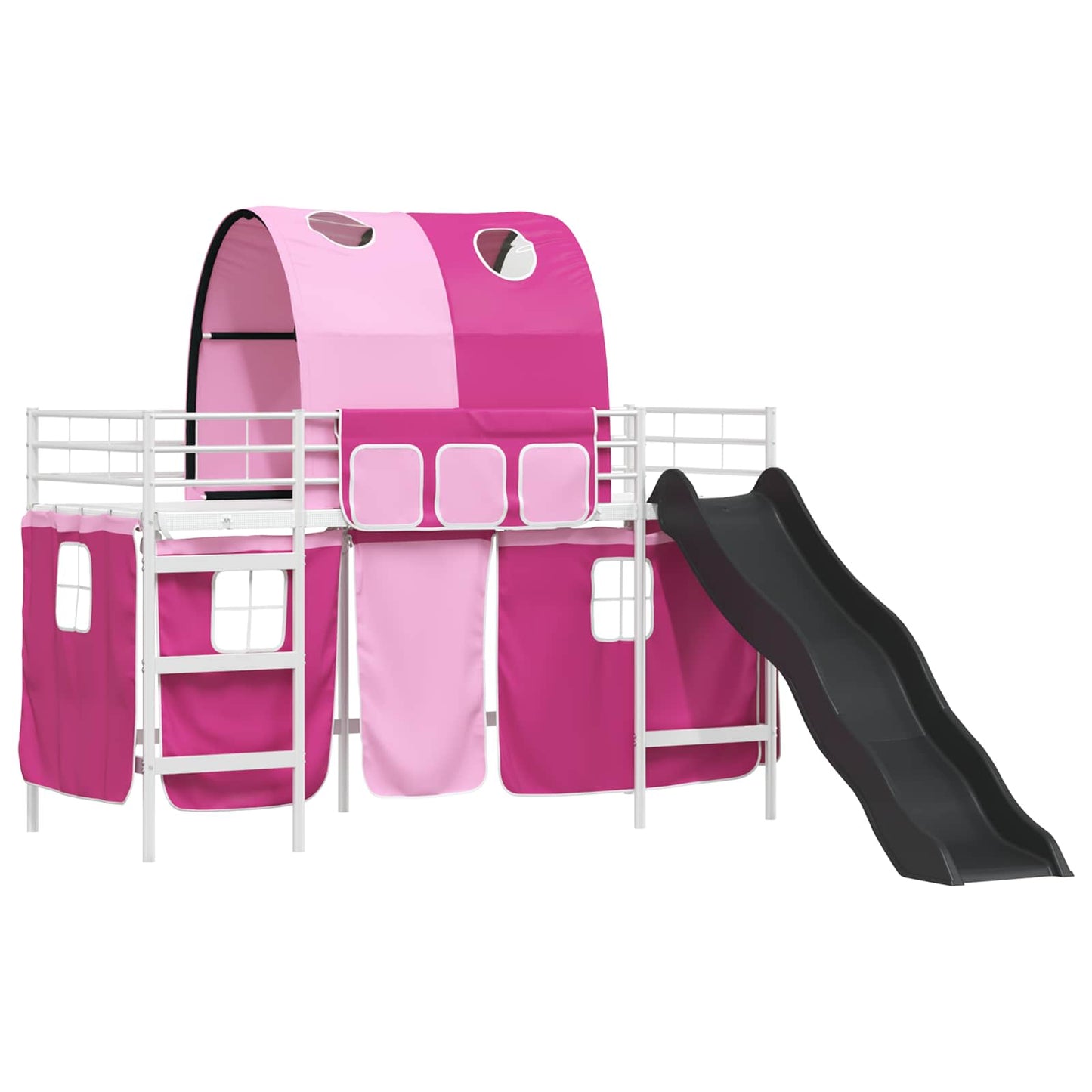 Kids'Loft Bed Frame White and Pink 90 x 190 cm Metal