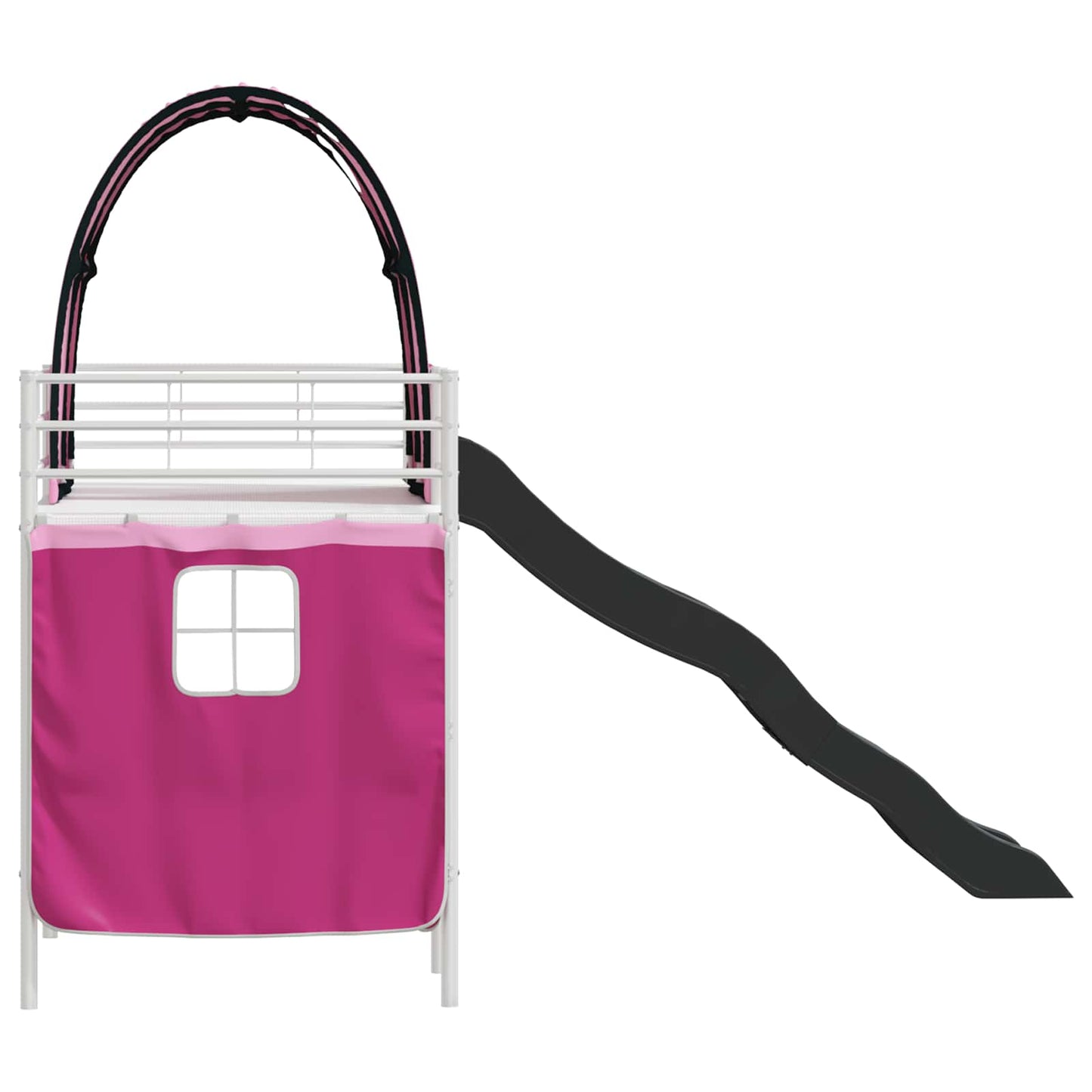 Kids'Loft Bed Frame White and Pink 90 x 190 cm Metal