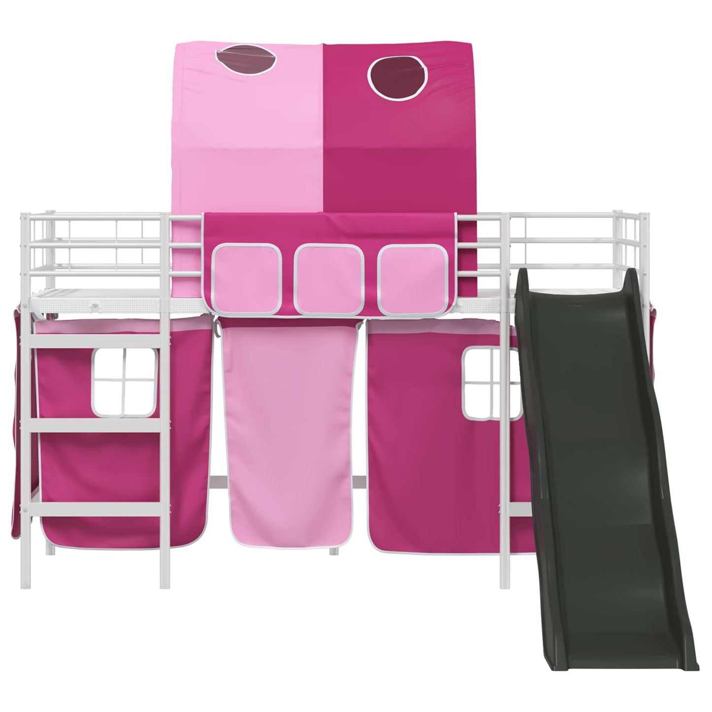 Kids'Loft Bed Frame White and Pink 100 x 190 cm Metal