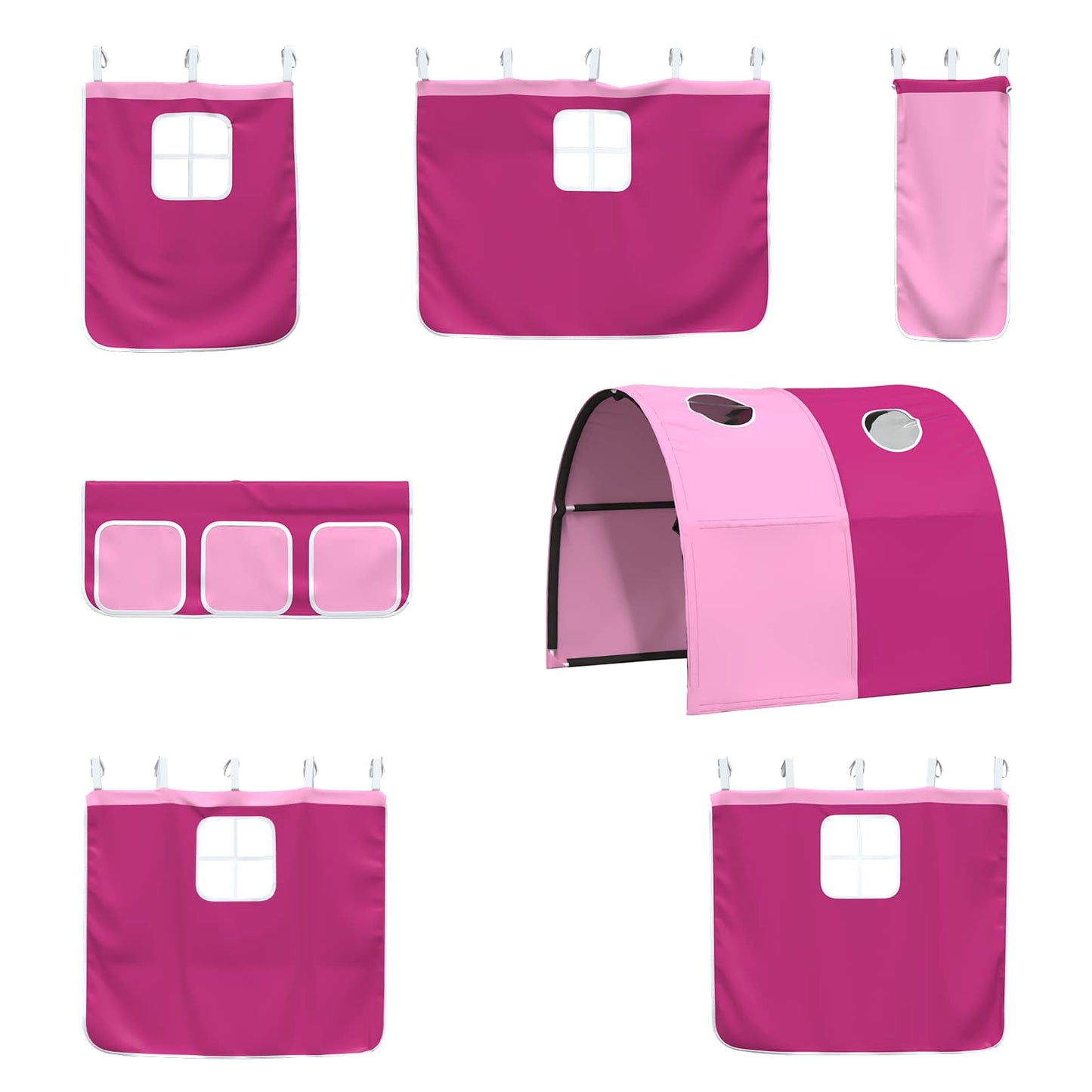 Kids'Loft Bed Frame White and Pink 100 x 200 cm Metal