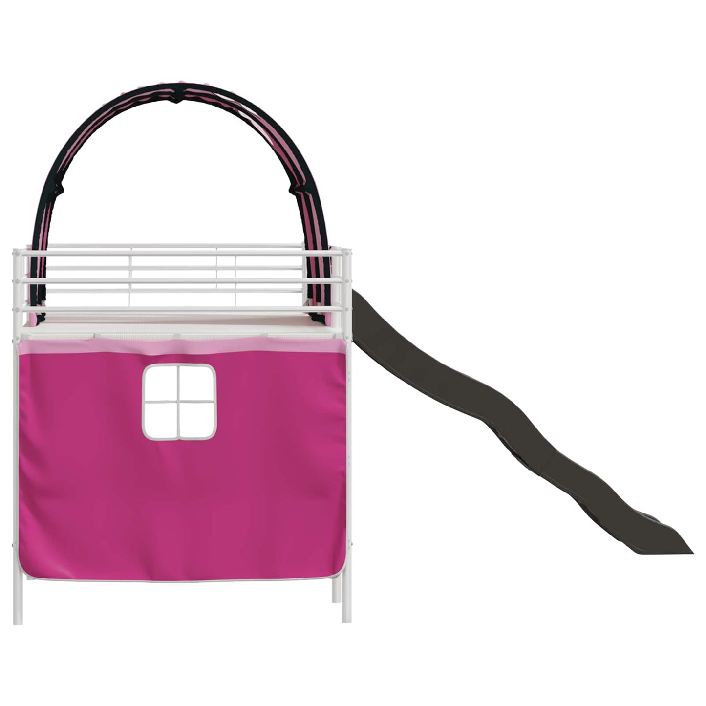 Kids'Loft Bed Frame White and Pink 100 x 200 cm Metal