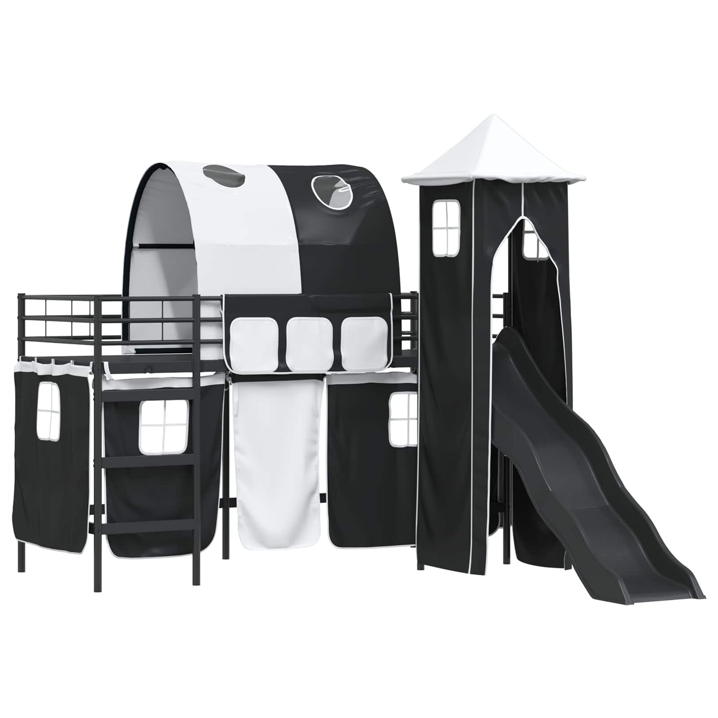 Kids'Loft Bed Frame Black 90 x 190 cm Metal